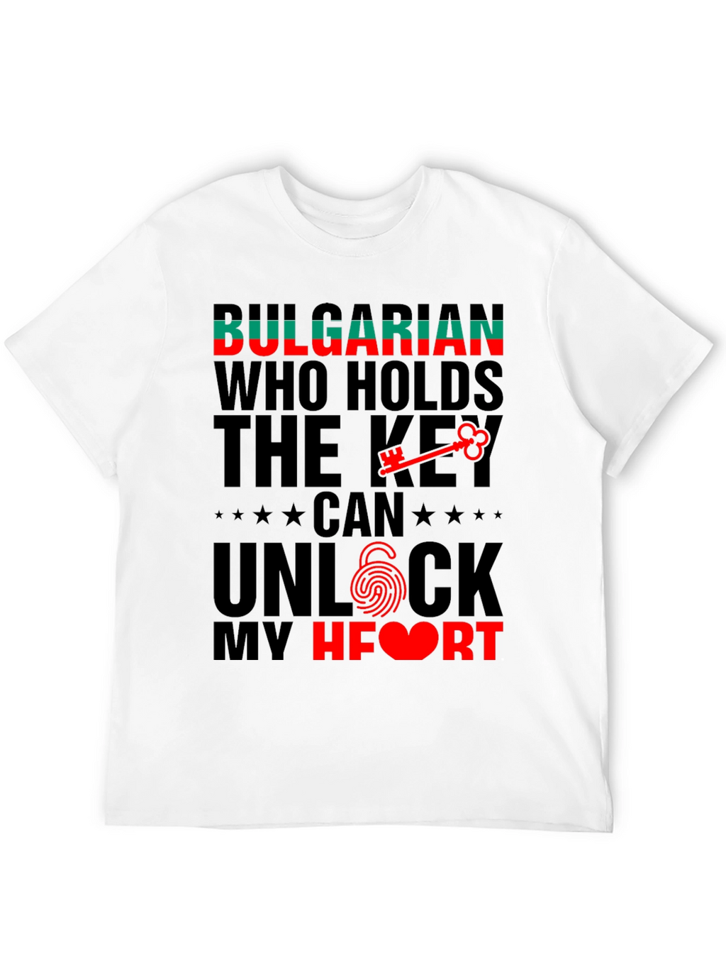 Bulgarian Heart Key T-Shirt - Novelty Graphic Tee