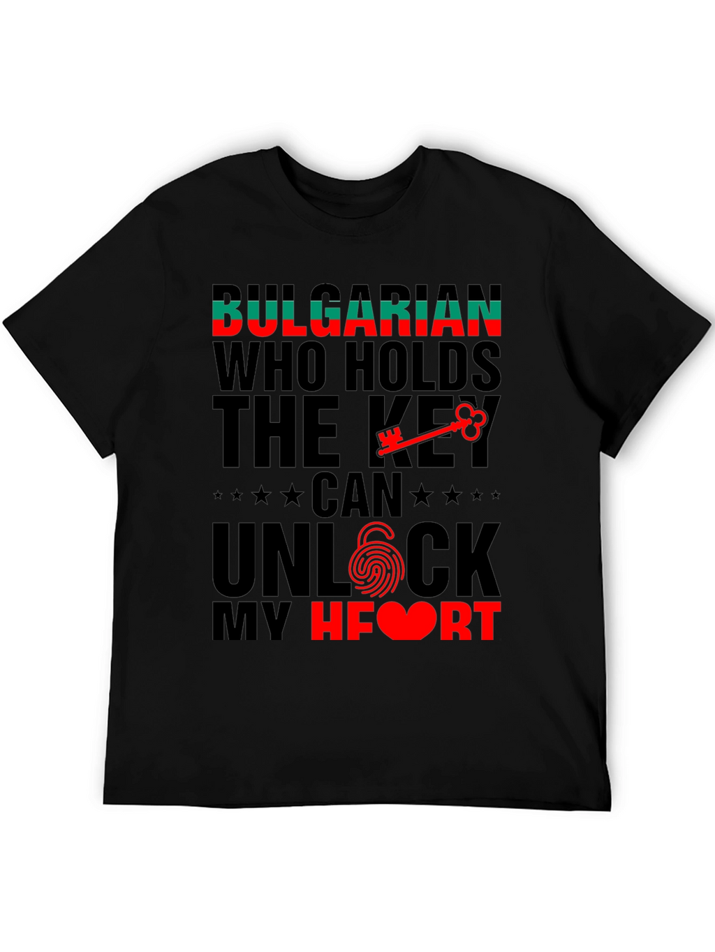 Bulgarian Heart Key T-Shirt - Novelty Graphic Tee
