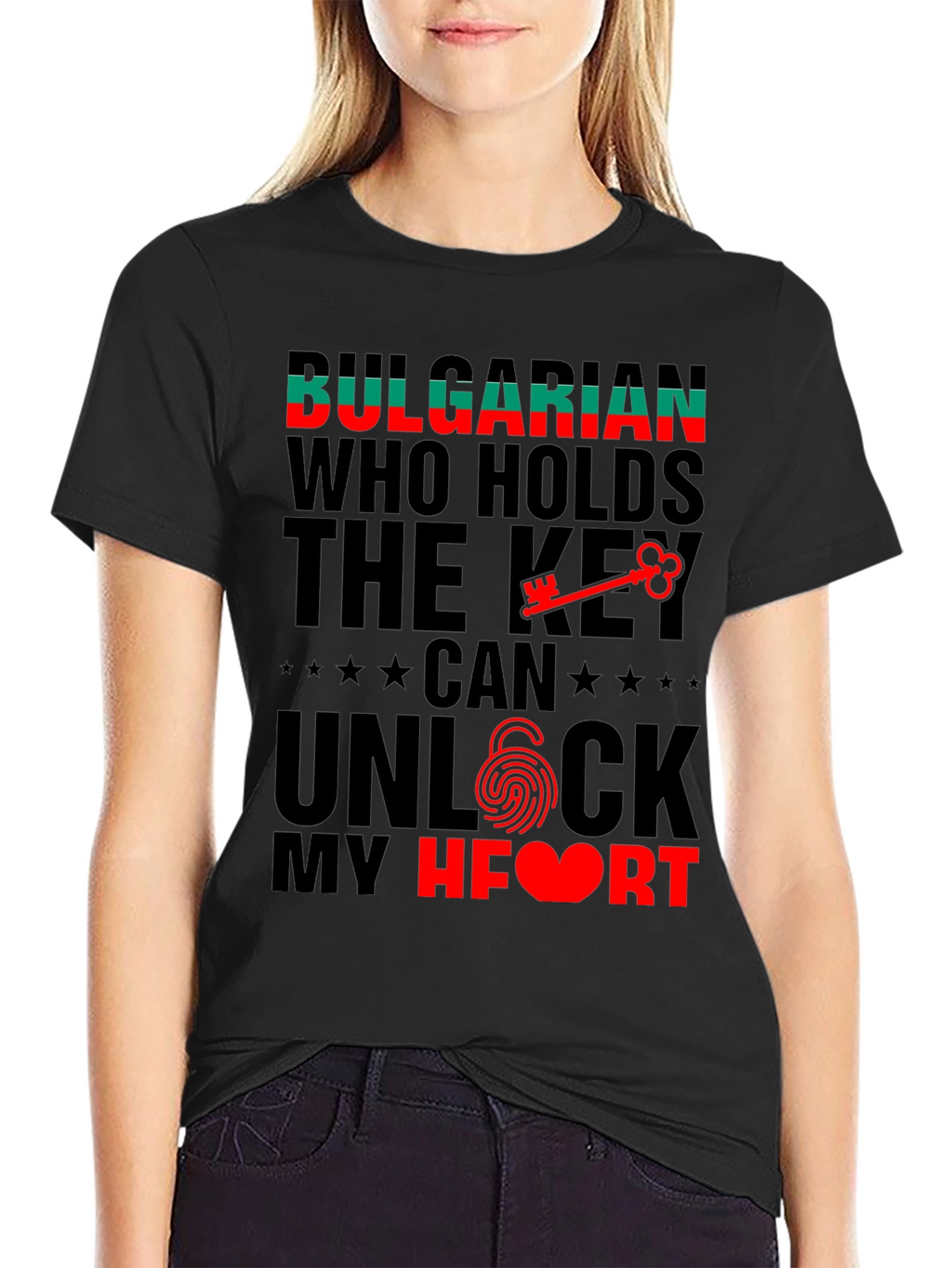 Bulgarian Heart Key T-Shirt - Novelty Graphic Tee