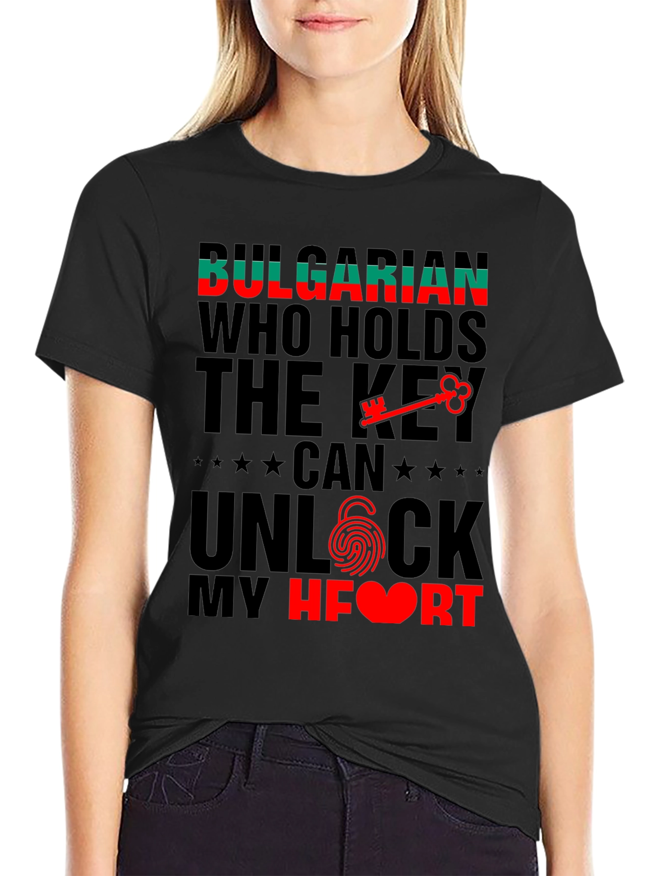 Bulgarian Heart Key T-Shirt - Novelty Graphic Tee