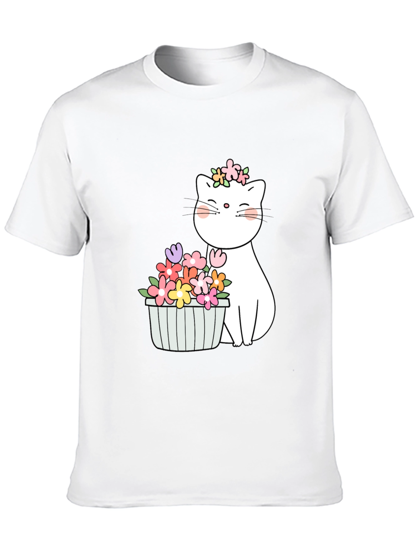 Floral Cat Graphic T-Shirt