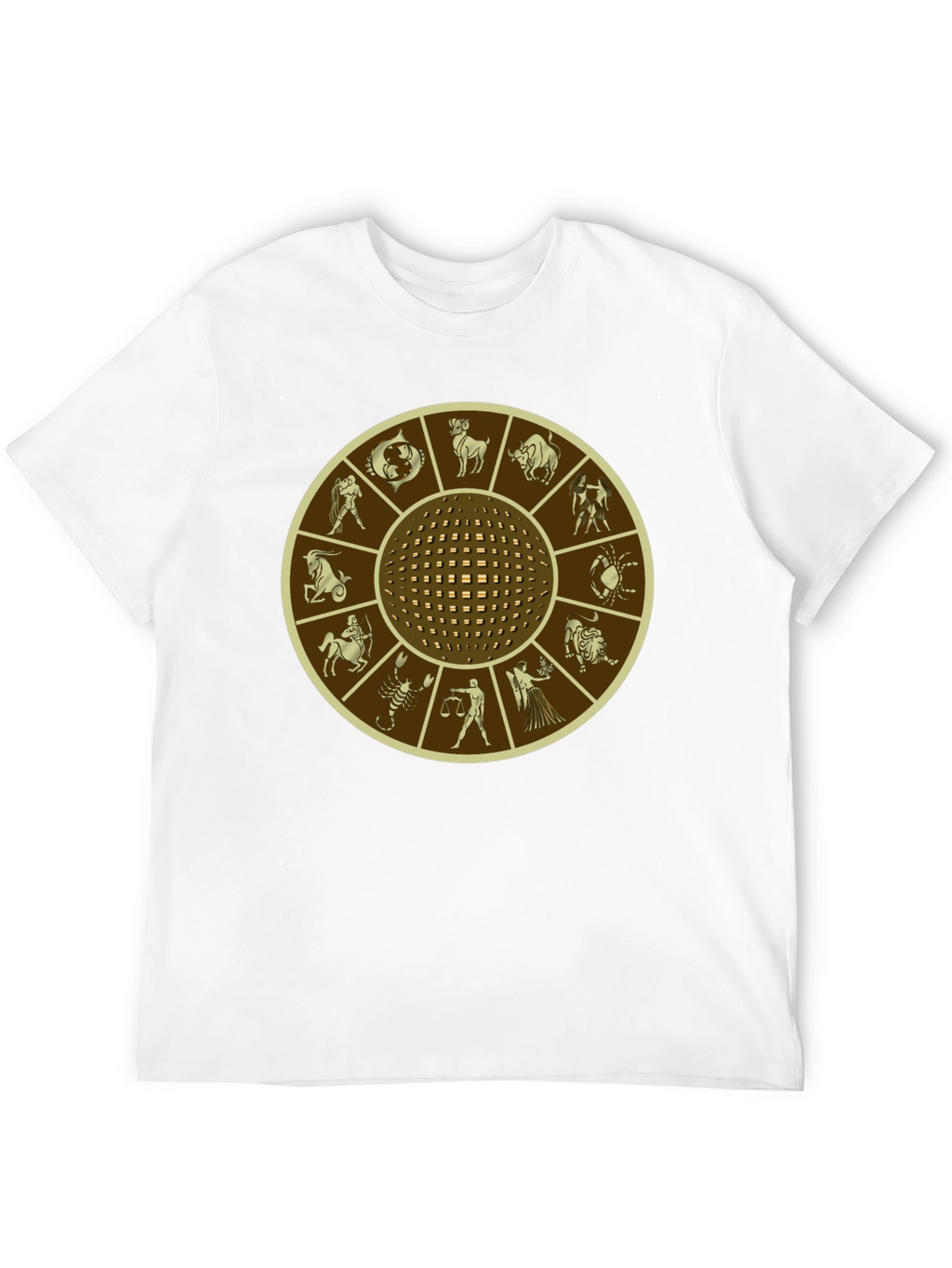 Zodiac Wheel Graphic Print Black T-Shirt