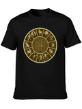 Zodiac Wheel Graphic Print Black T-Shirt