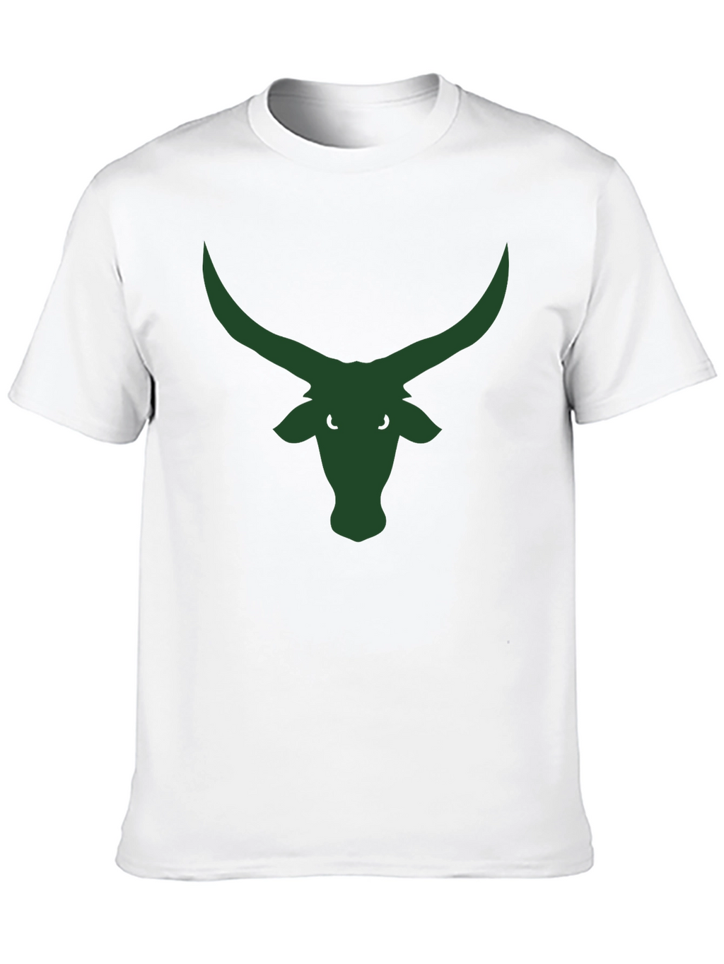 Black T-Shirt with Green Bull Horns Graphic