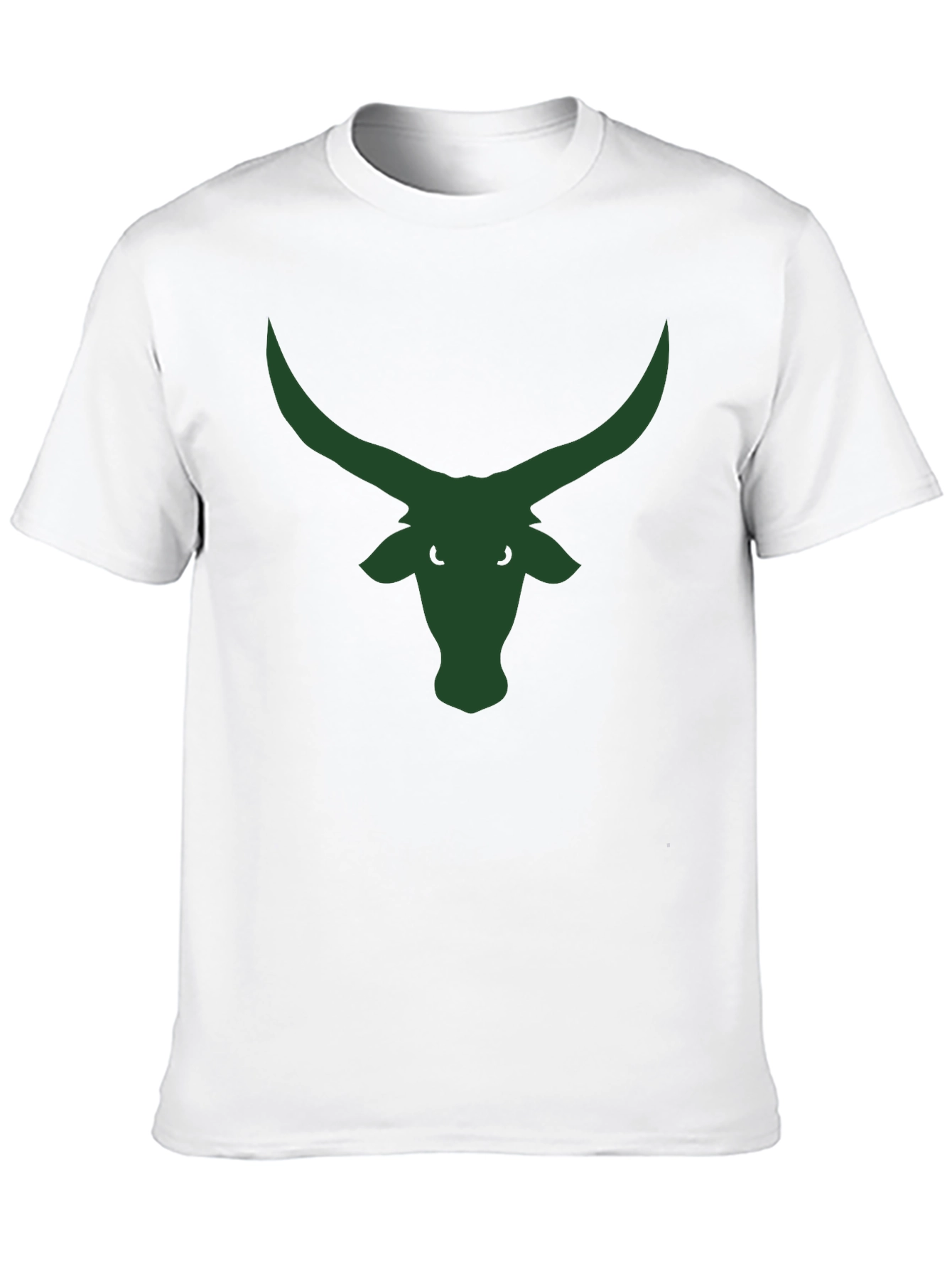 Black T-Shirt with Green Bull Horns Graphic