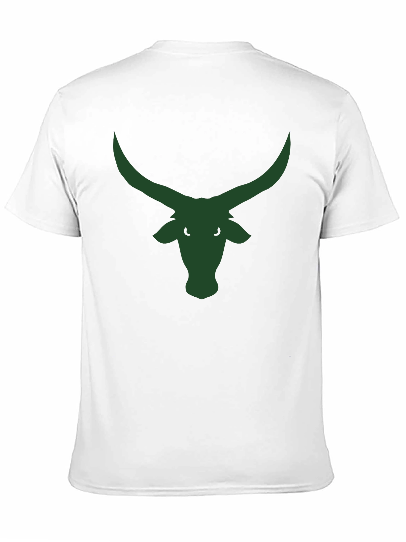 Black T-Shirt with Green Bull Horns Graphic