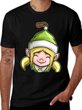 Festive Elf Girl Graphic Tee