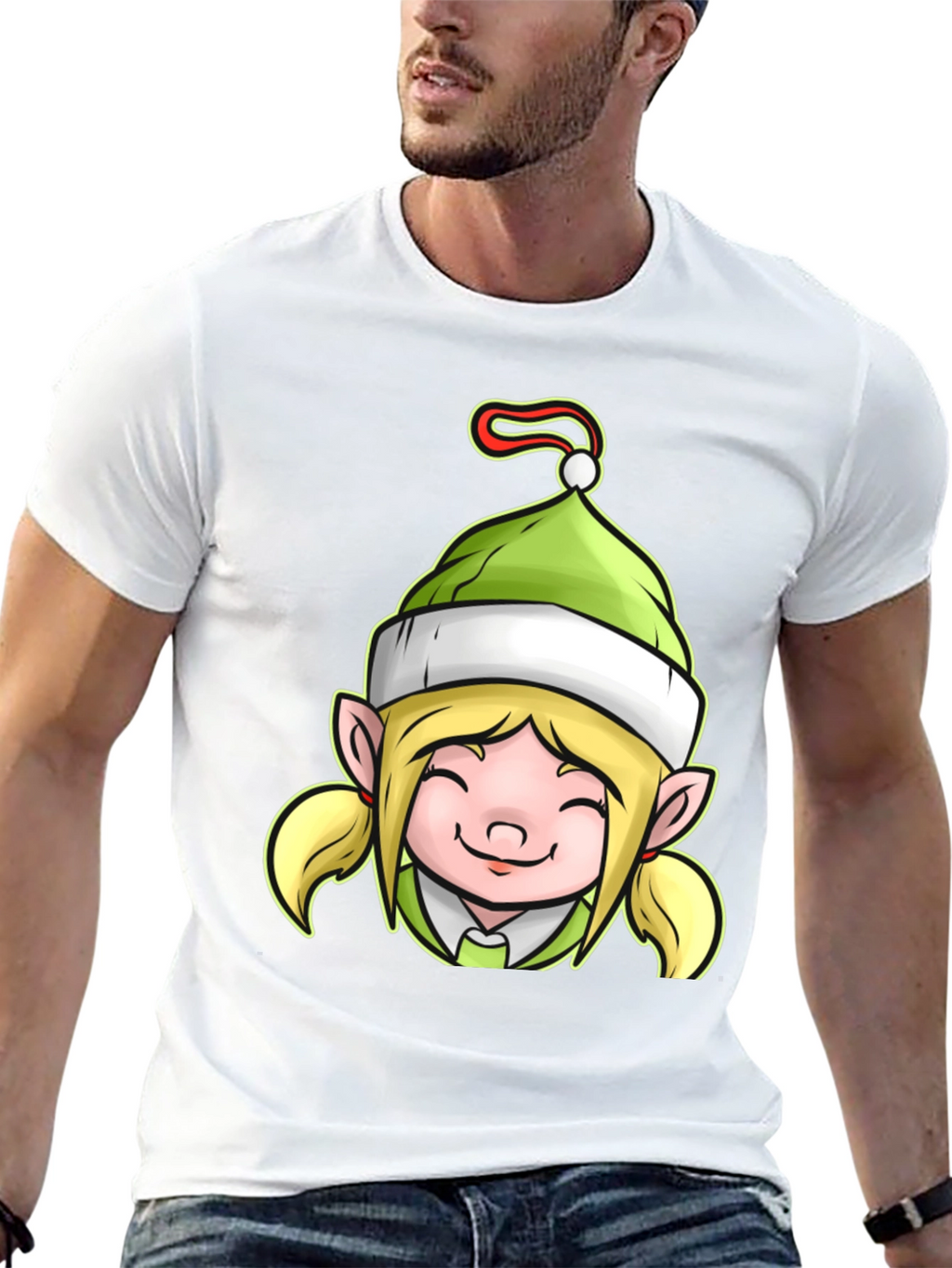 Festive Elf Girl Graphic Tee