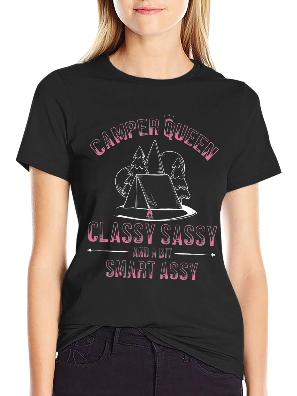 Camper Queen Black T-Shirt - Classy Sassy Smart Assy