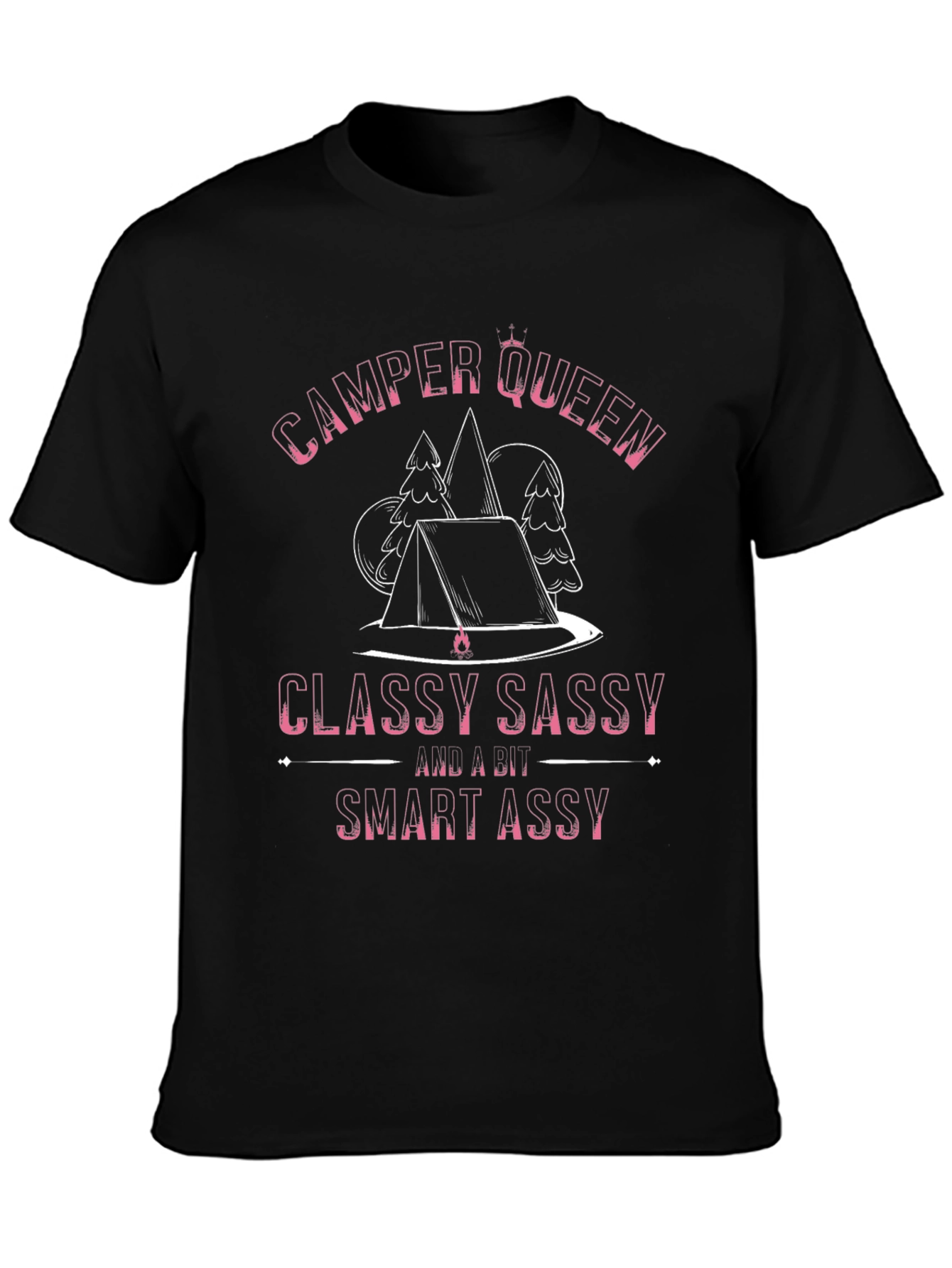 Camper Queen Black T-Shirt - Classy Sassy Smart Assy