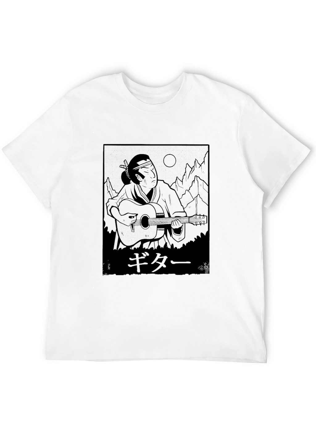 Japanese Guitar Player Black T-Shirt
