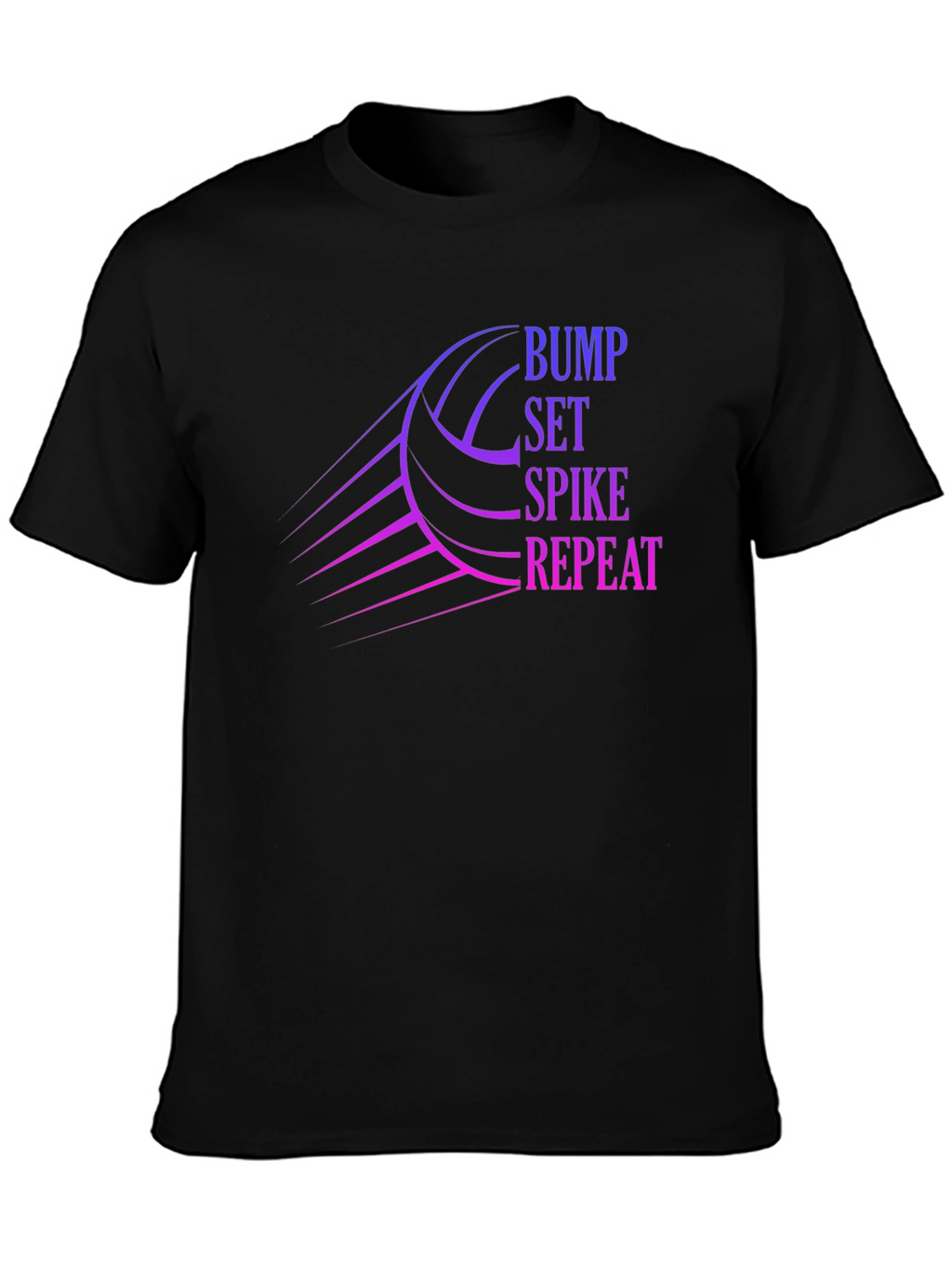 Volleyball Bump Set Spike Repeat Graphic T-Shirt