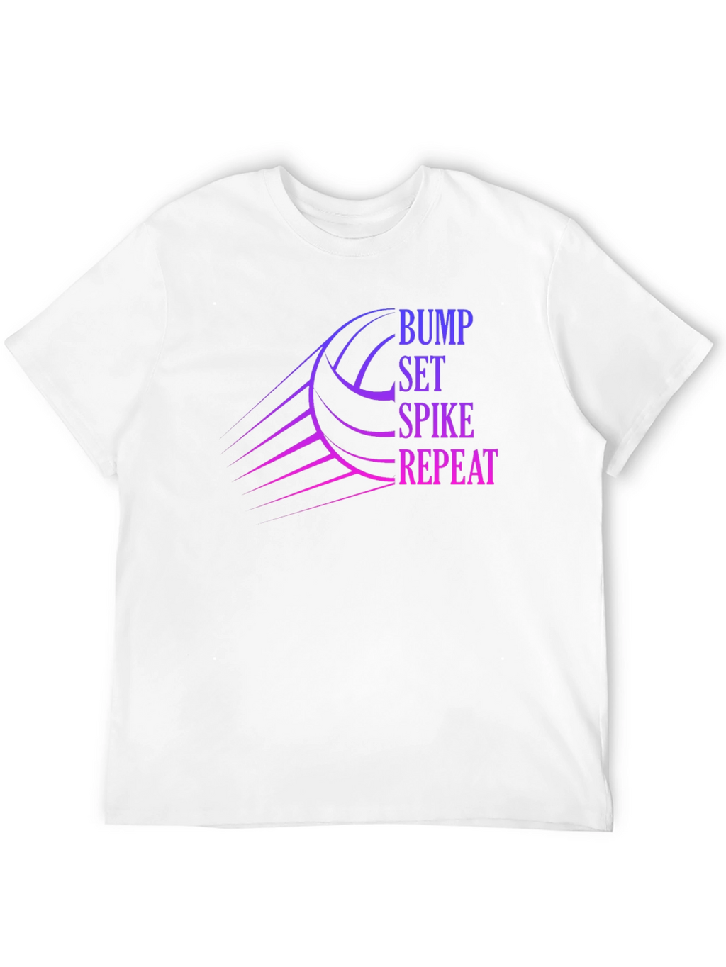 Volleyball Bump Set Spike Repeat Graphic T-Shirt