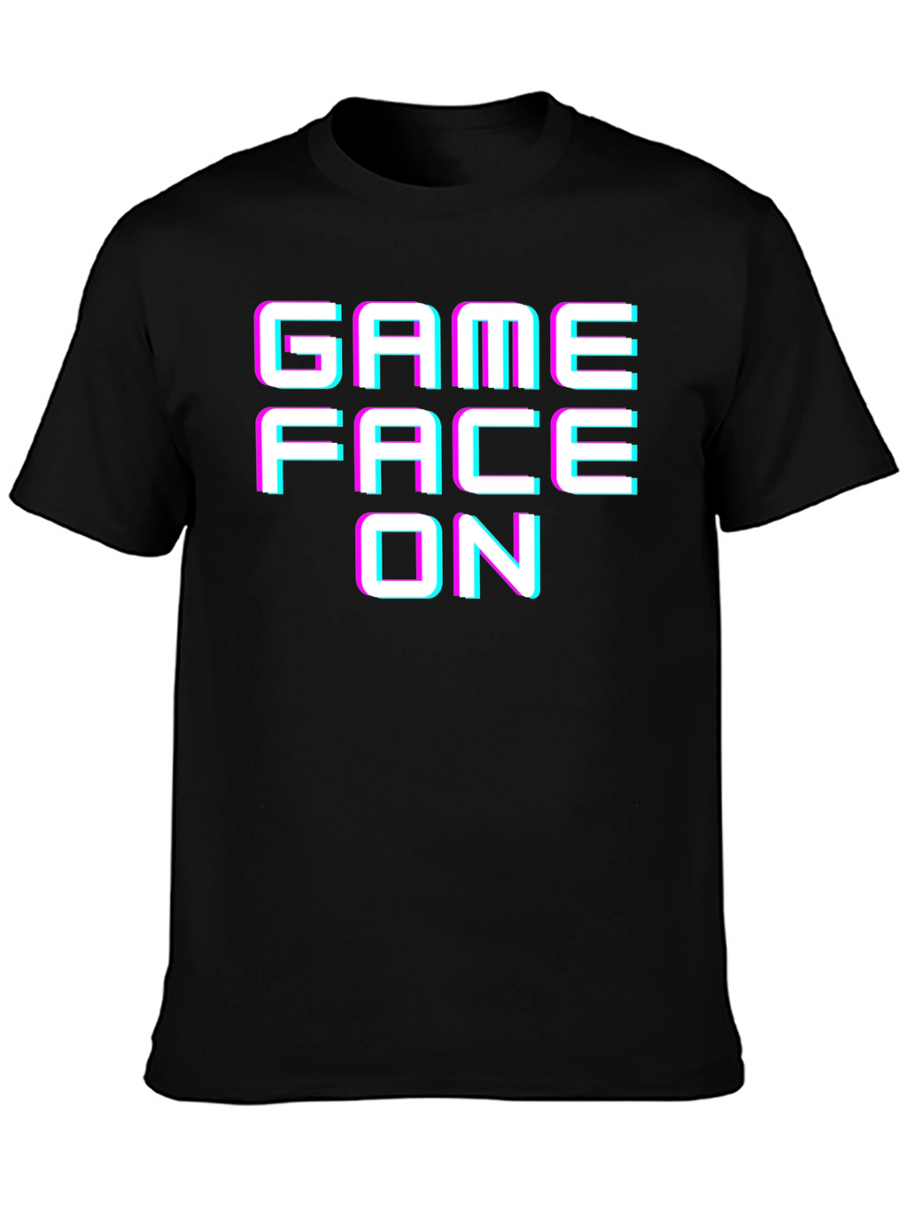 Game Face On Graphic Tee - Black Cotton T-Shirt