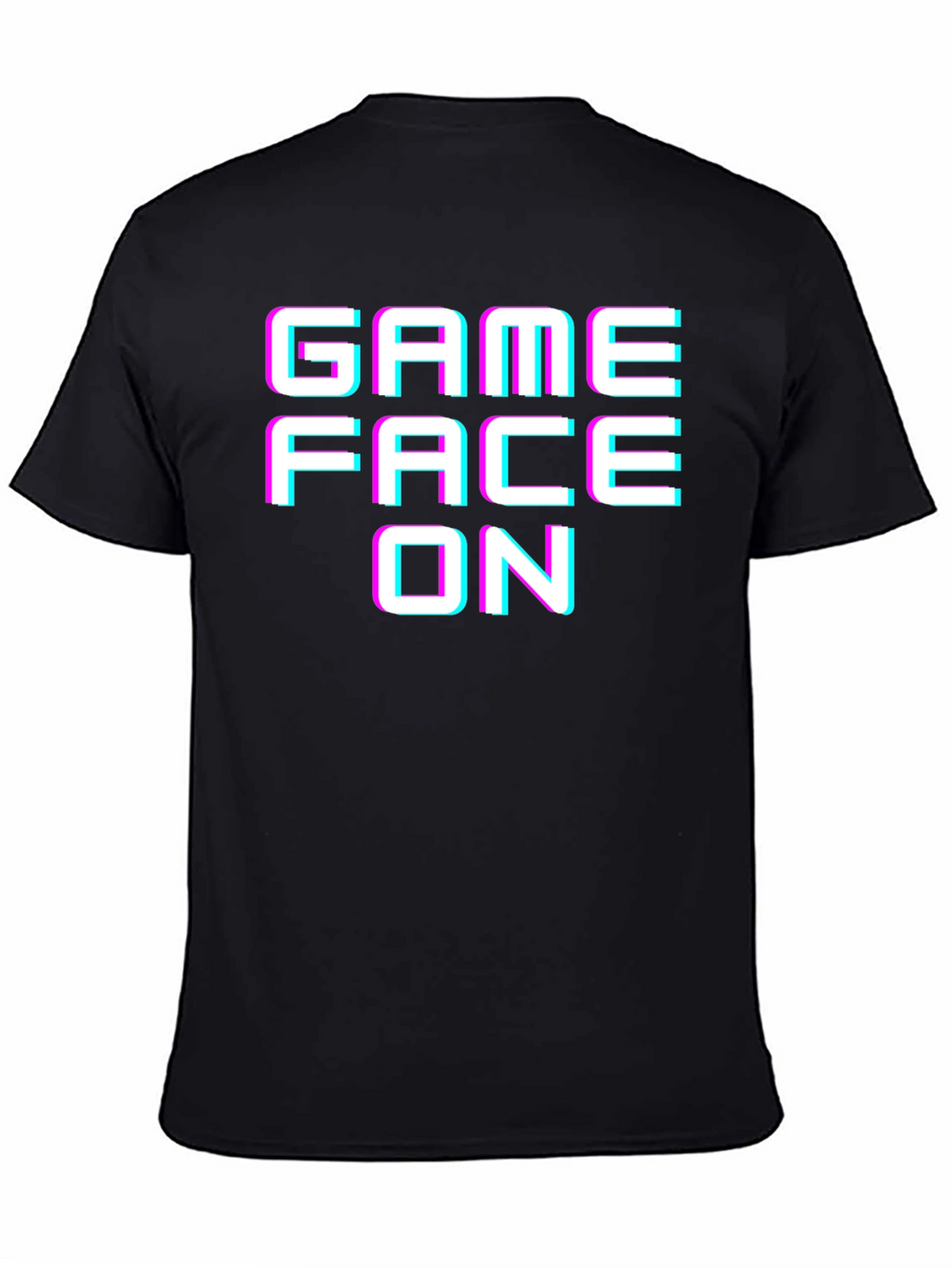 Game Face On Graphic Tee - Black Cotton T-Shirt