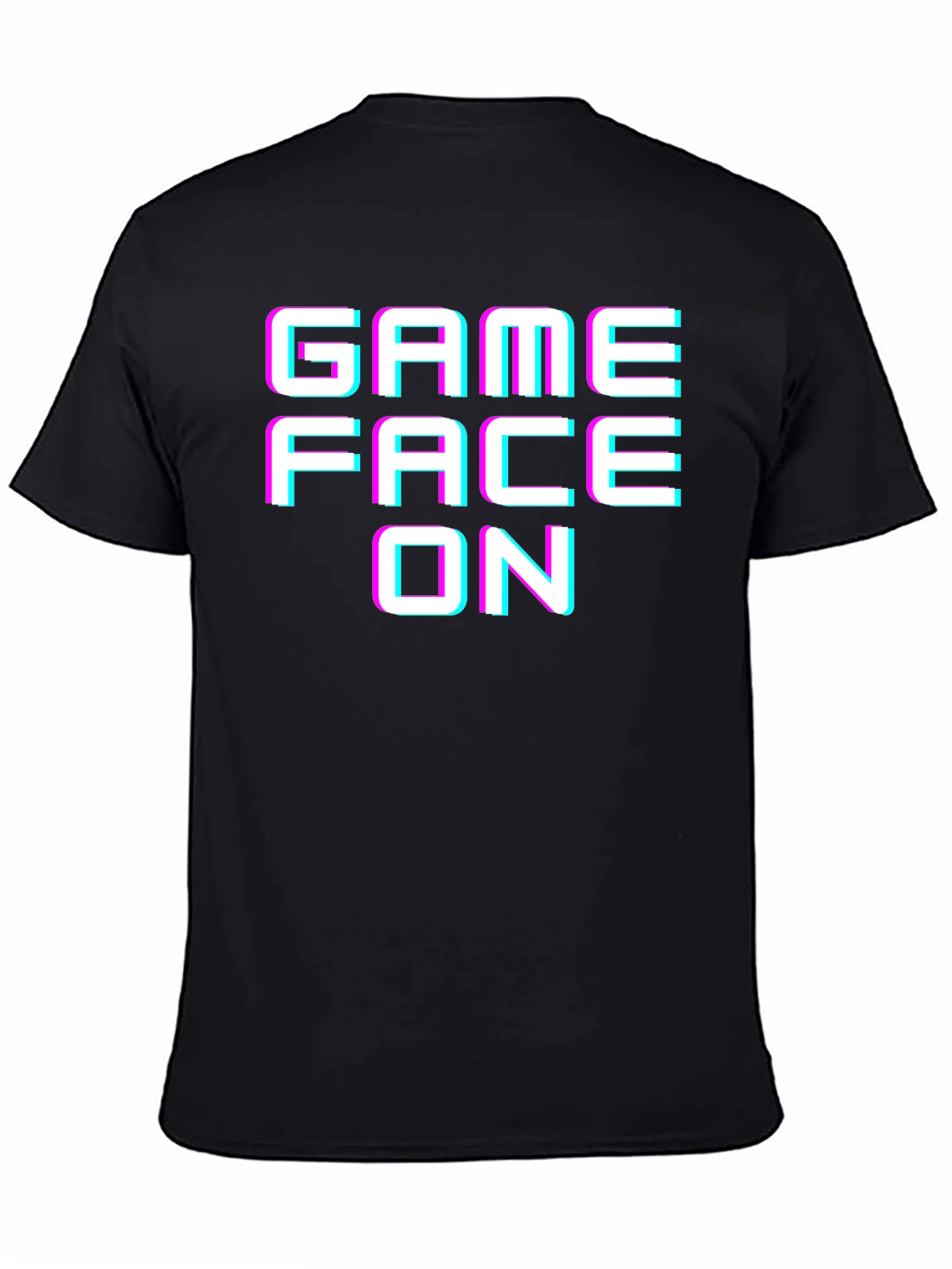 Game Face On Graphic Tee - Black Cotton T-Shirt