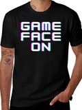 Game Face On Graphic Tee - Black Cotton T-Shirt