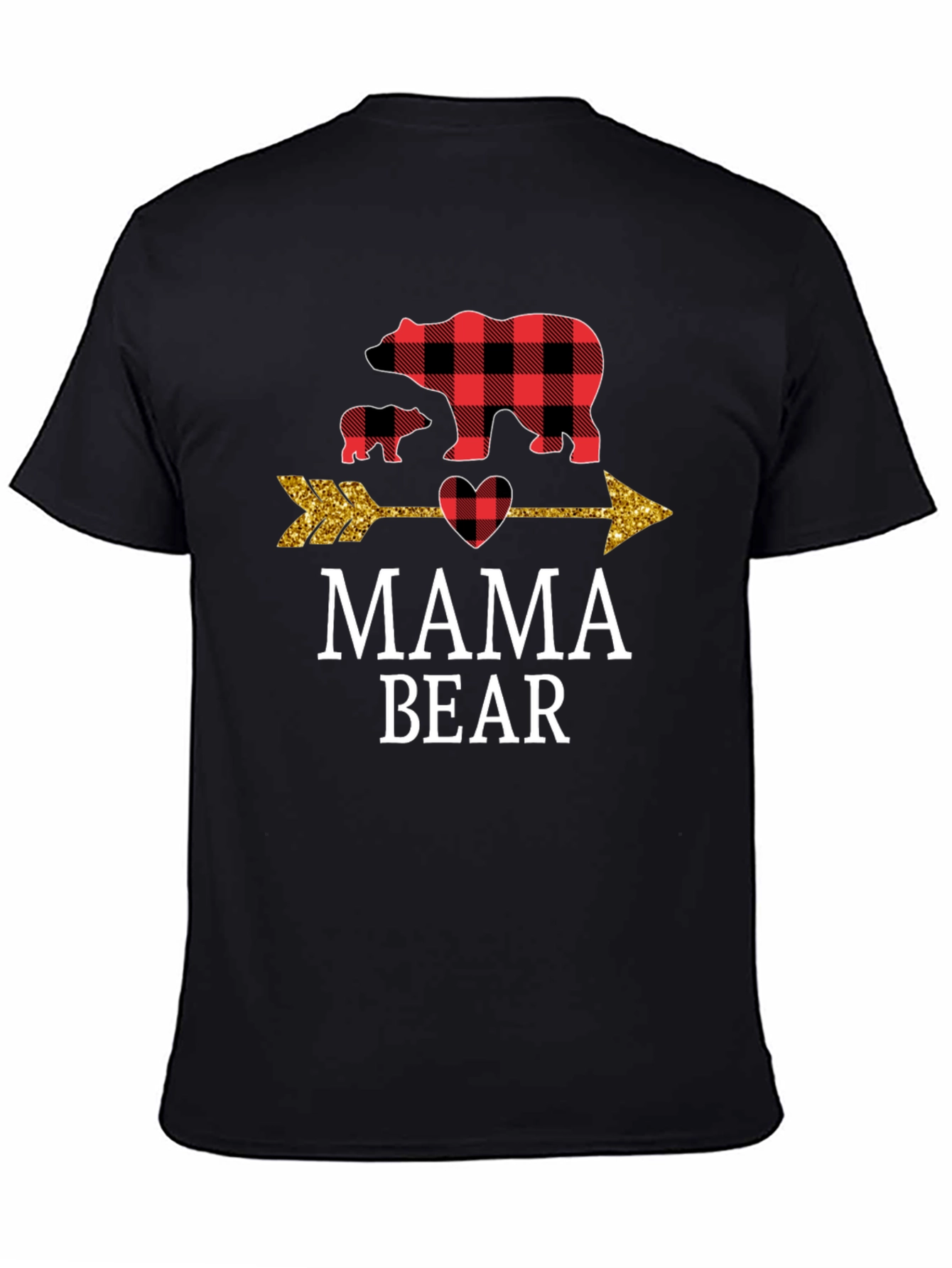 Mama Bear Buffalo Plaid Arrow Graphic Tee