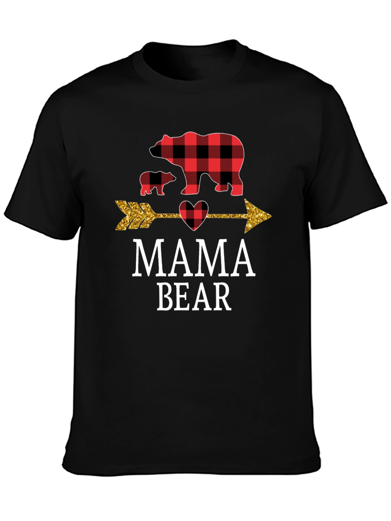 Mama Bear Buffalo Plaid Arrow Graphic Tee