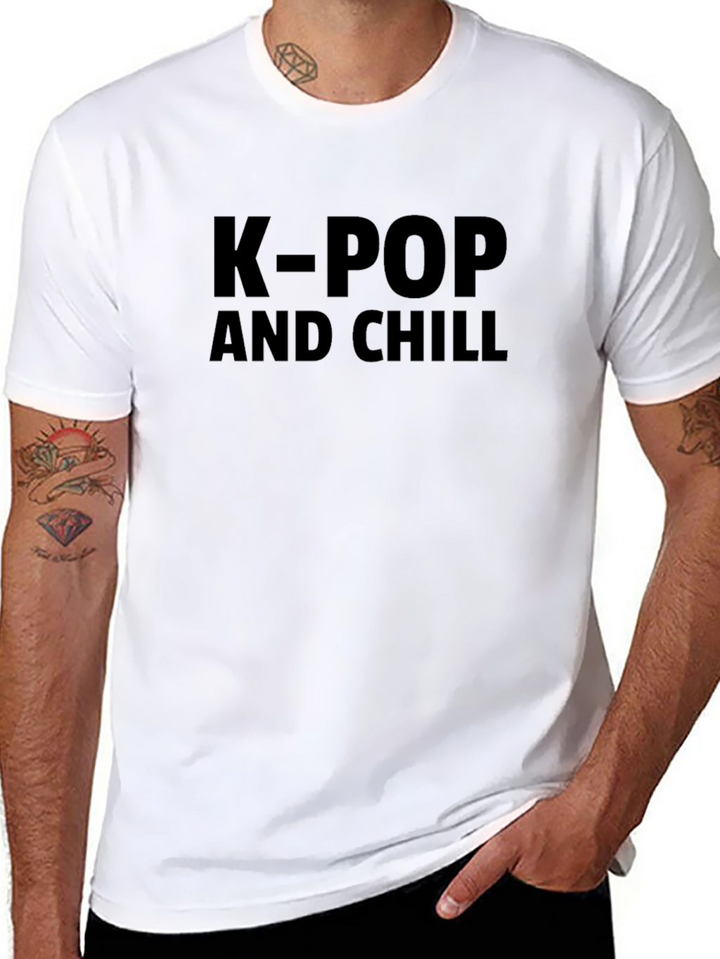 K-Pop and Chill Black T-Shirt - Casual Style