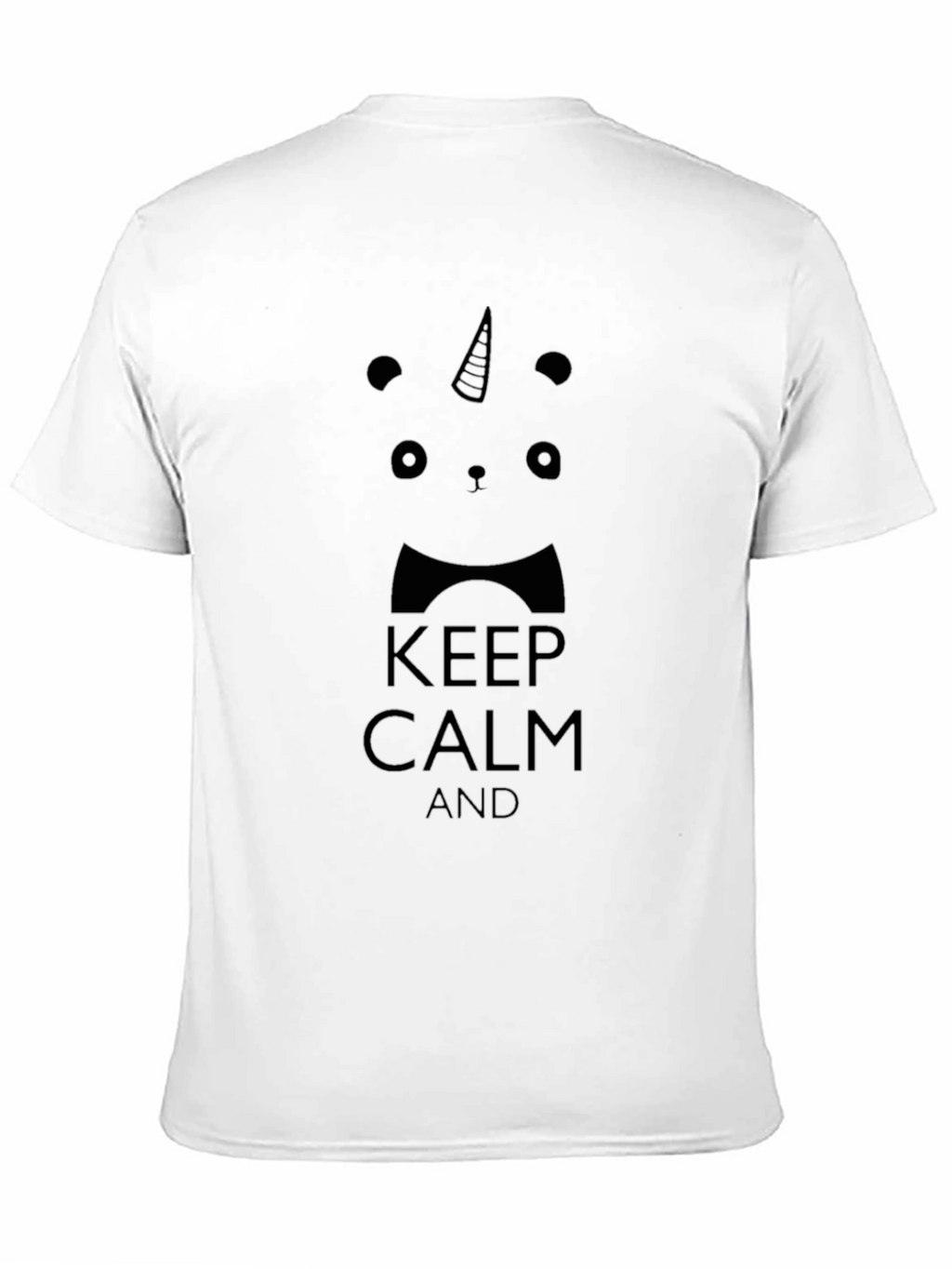 Keep Calm Panda Unicorn Black T-Shirt