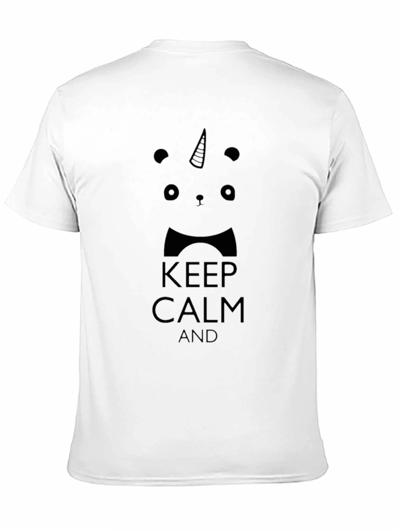 Keep Calm Panda Unicorn Black T-Shirt