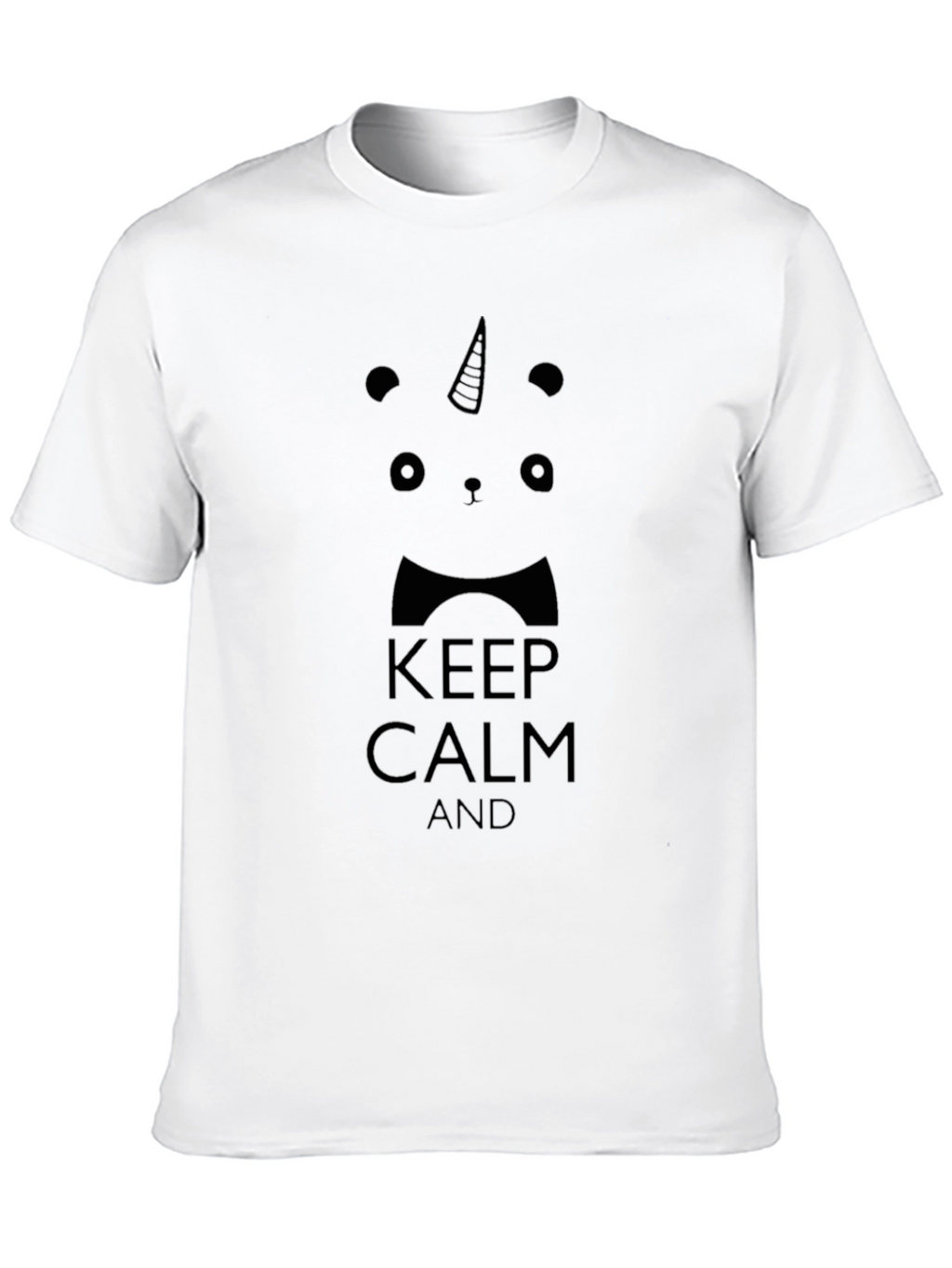 Keep Calm Panda Unicorn Black T-Shirt