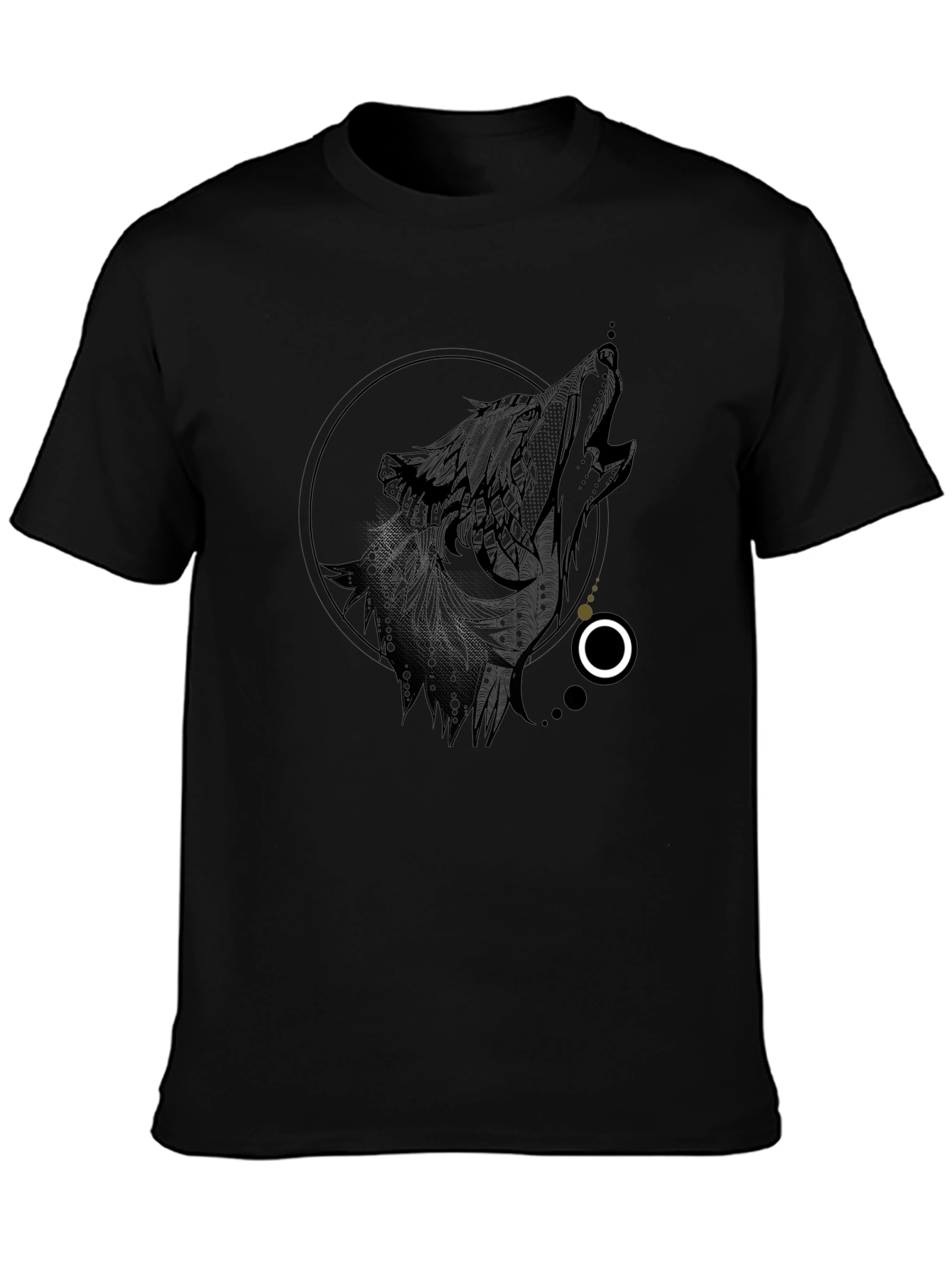 Wolf Graphic Black T-Shirt - Unique Design