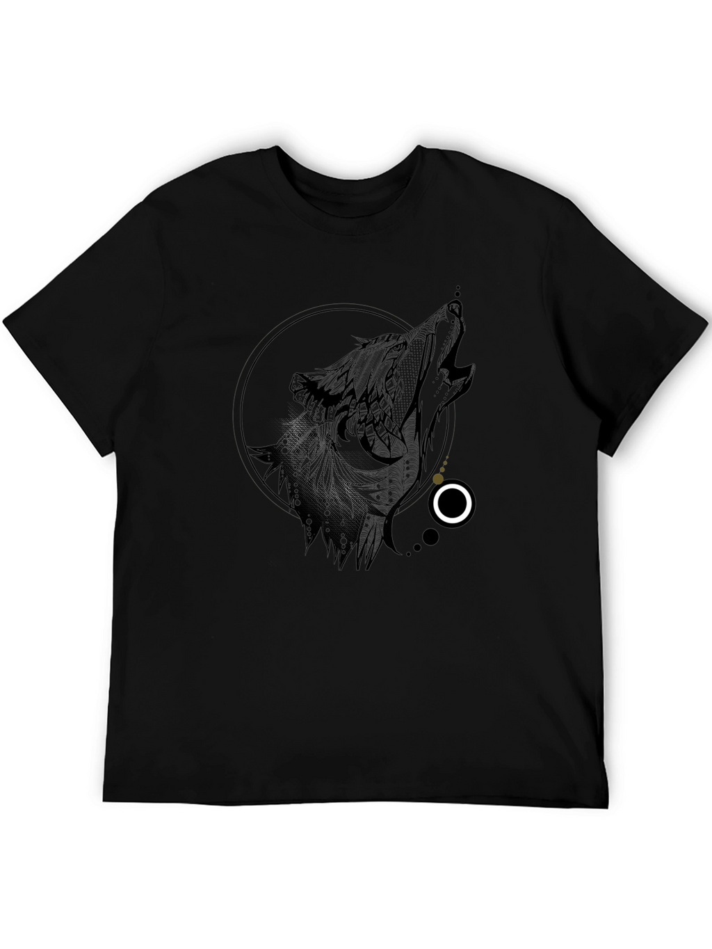 Wolf Graphic Black T-Shirt - Unique Design