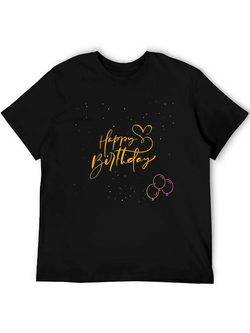 Happy Birthday Graphic Tee | Mens Black T-Shirt