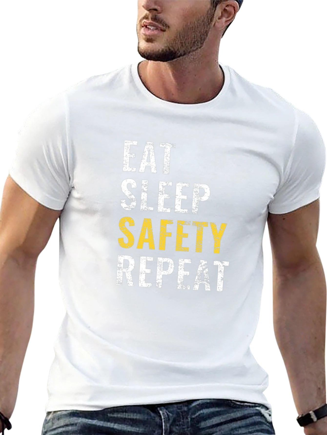 Eat Sleep Safety Repeat T-Shirt Funny Work Tee