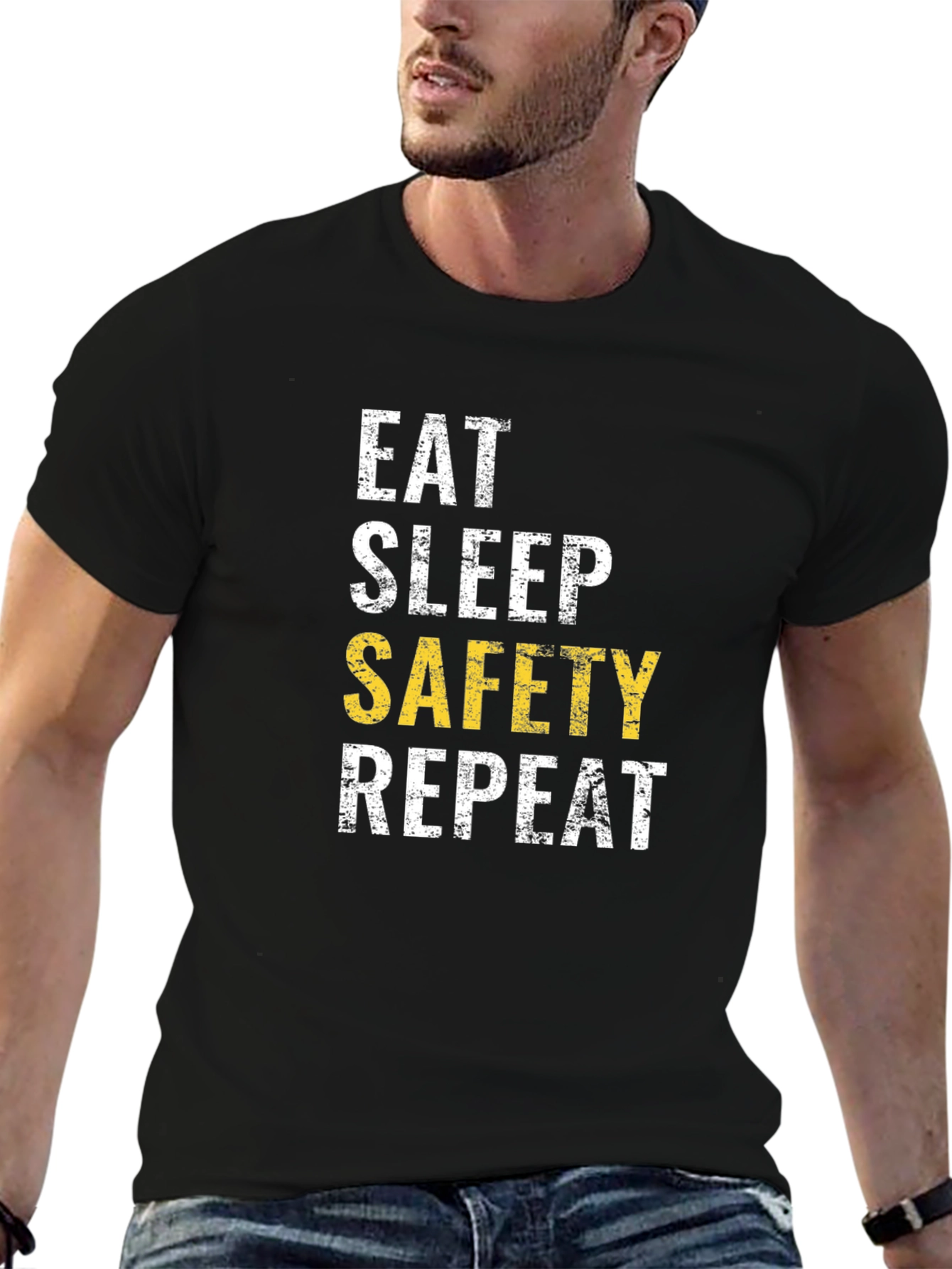 Eat Sleep Safety Repeat T-Shirt Funny Work Tee