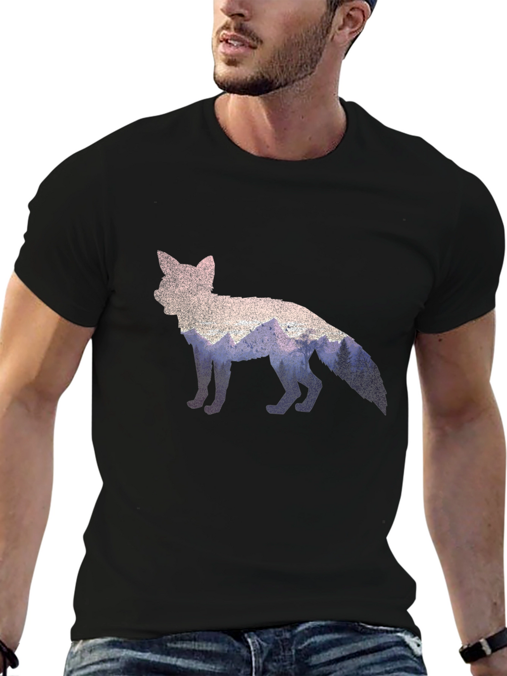 Fox Nature Graphic Black T-Shirt