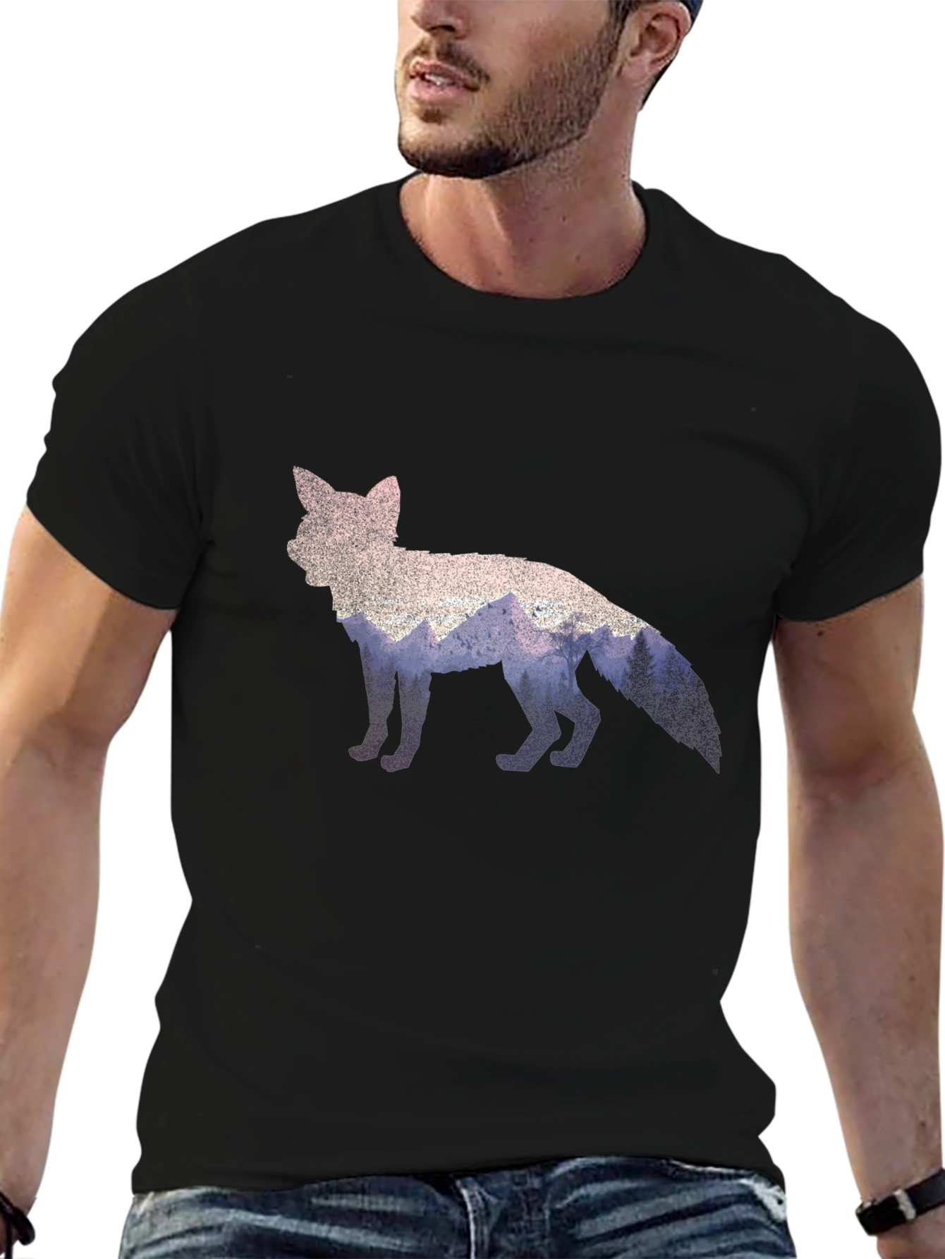 Fox Nature Graphic Black T-Shirt