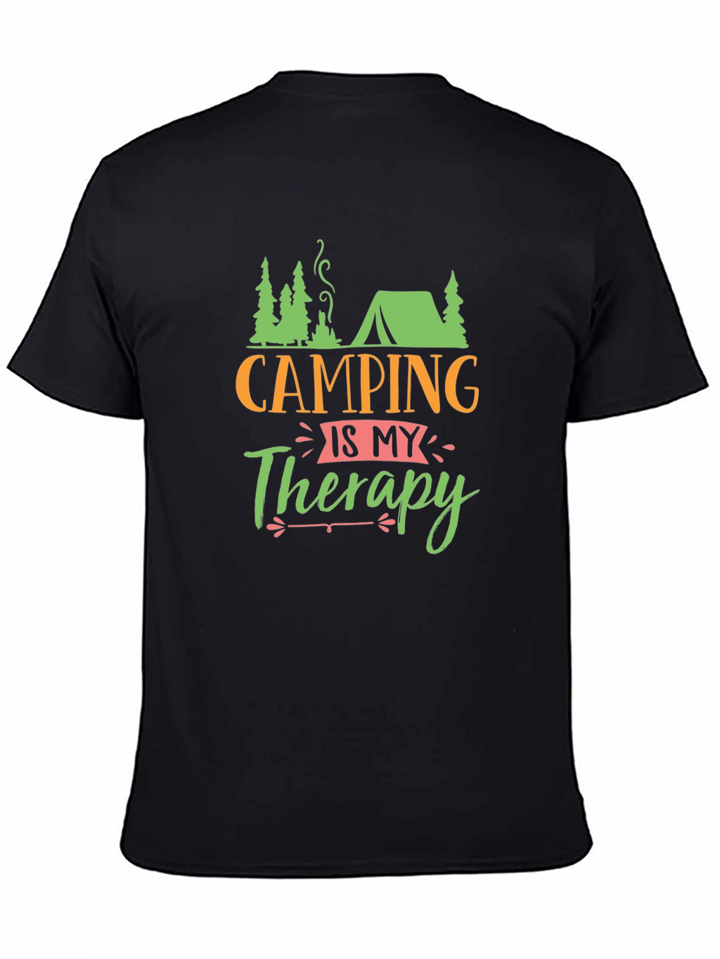 Camping is My Therapy T-Shirt - Black