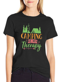 Camping is My Therapy T-Shirt - Black