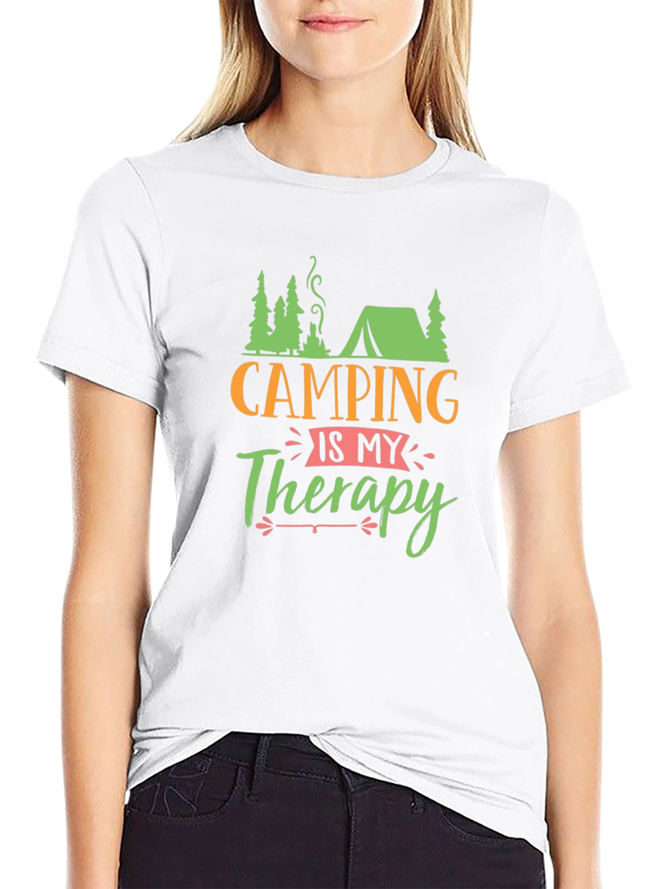 Camping is My Therapy T-Shirt - Black
