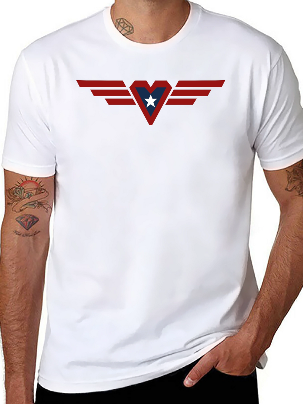 Winged Heart Star Graphic Tee - Modern Style