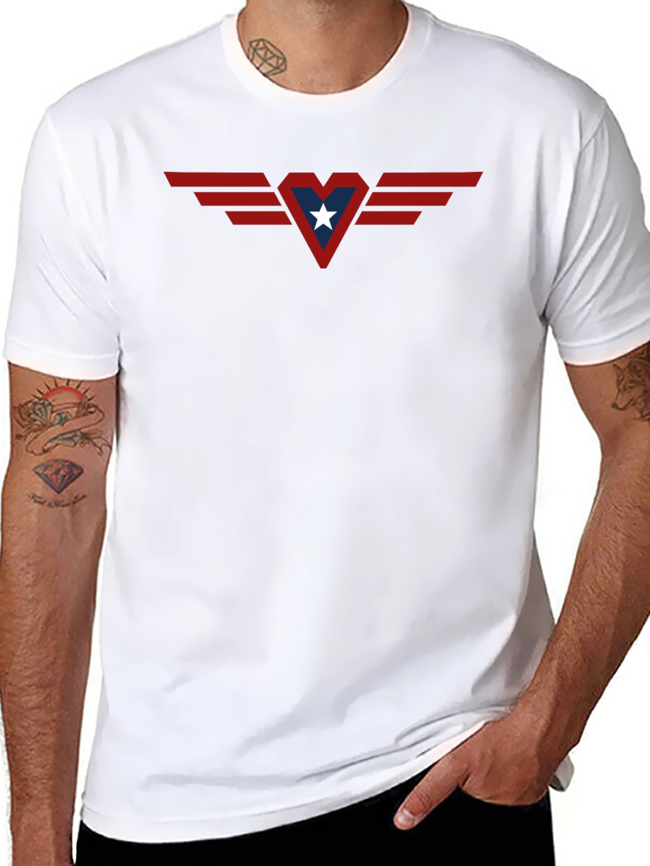 Winged Heart Star Graphic Tee - Modern Style