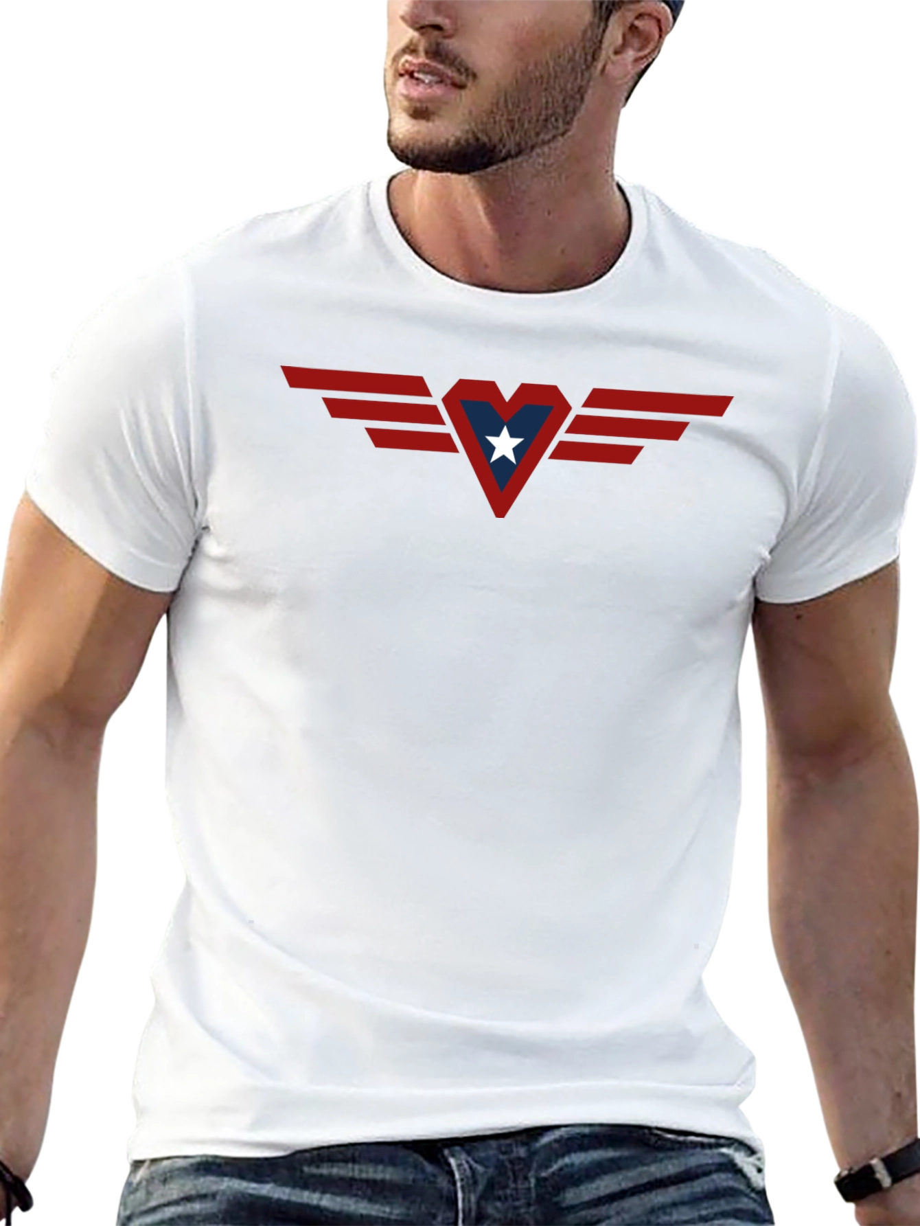 Winged Heart Star Graphic Tee - Modern Style