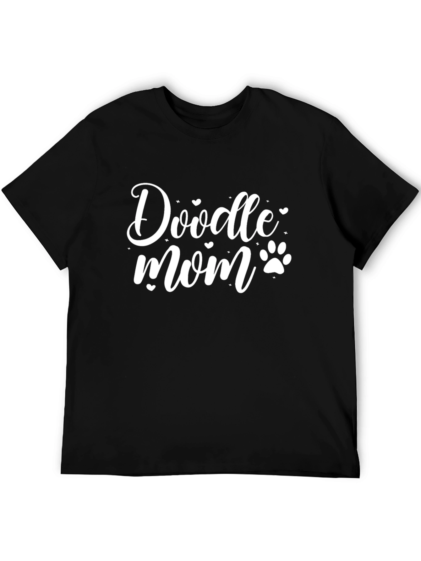 Doodle Mom Graphic Tee - Black Cotton T-Shirt