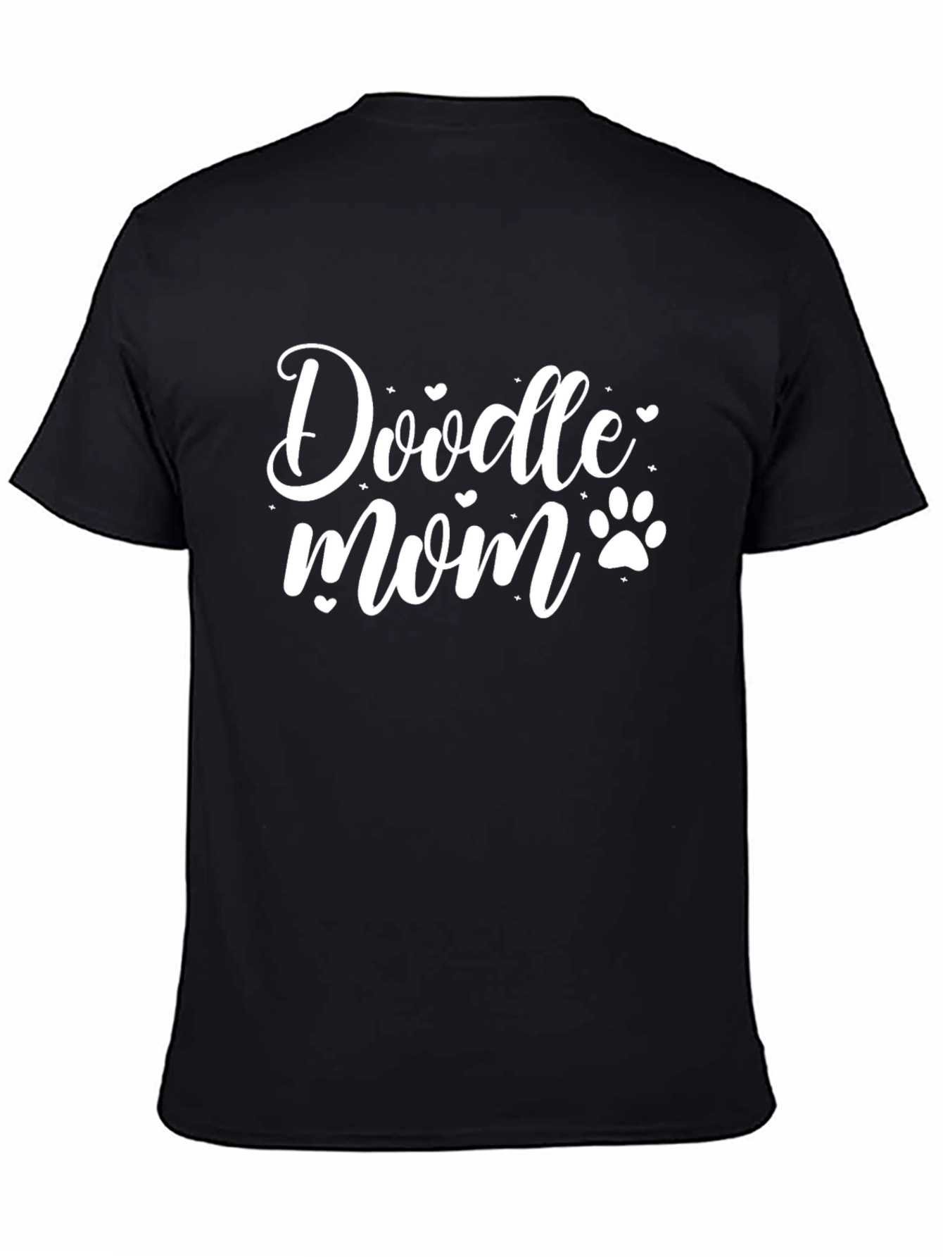 Doodle Mom Graphic Tee - Black Cotton T-Shirt