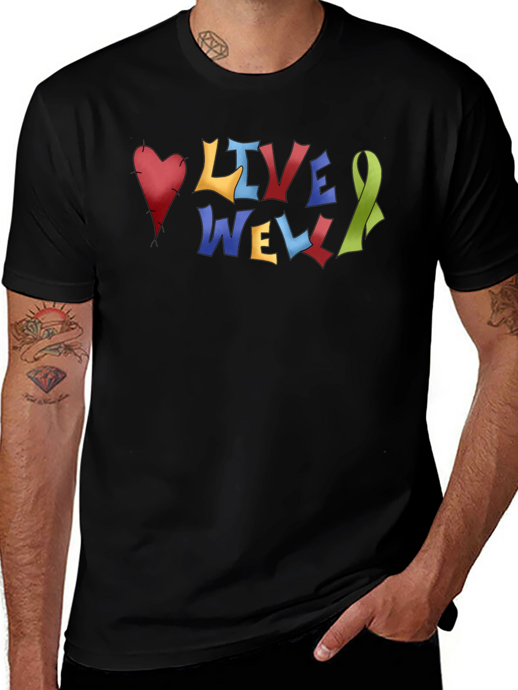 Live Well Graphic T-Shirt - Positive Message