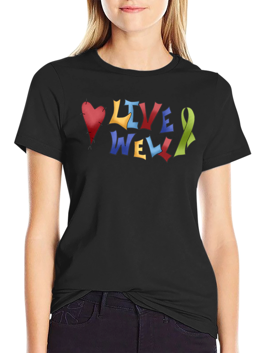 Live Well Graphic T-Shirt - Positive Message