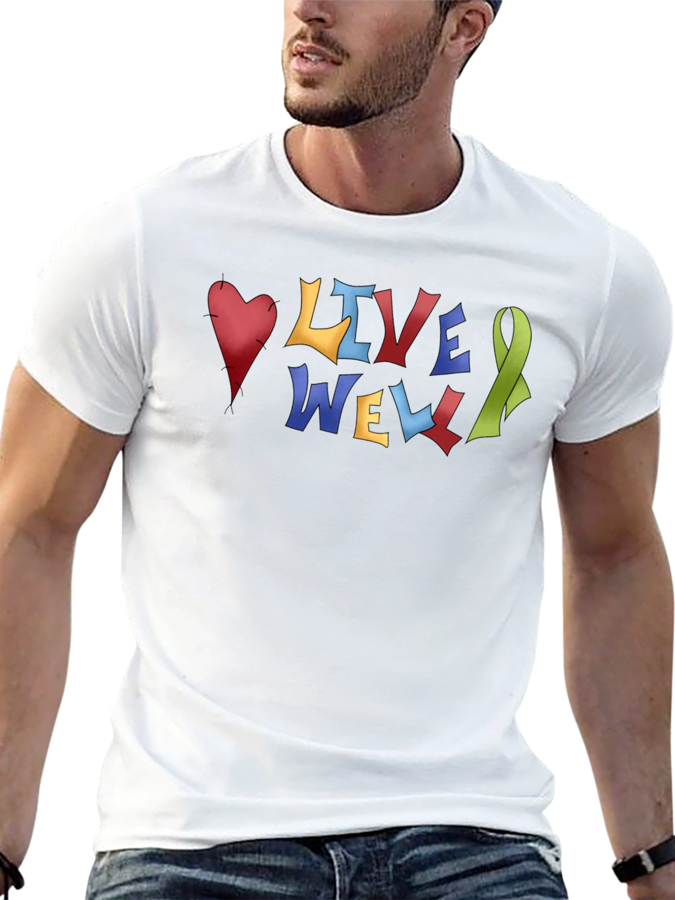 Live Well Graphic T-Shirt - Positive Message