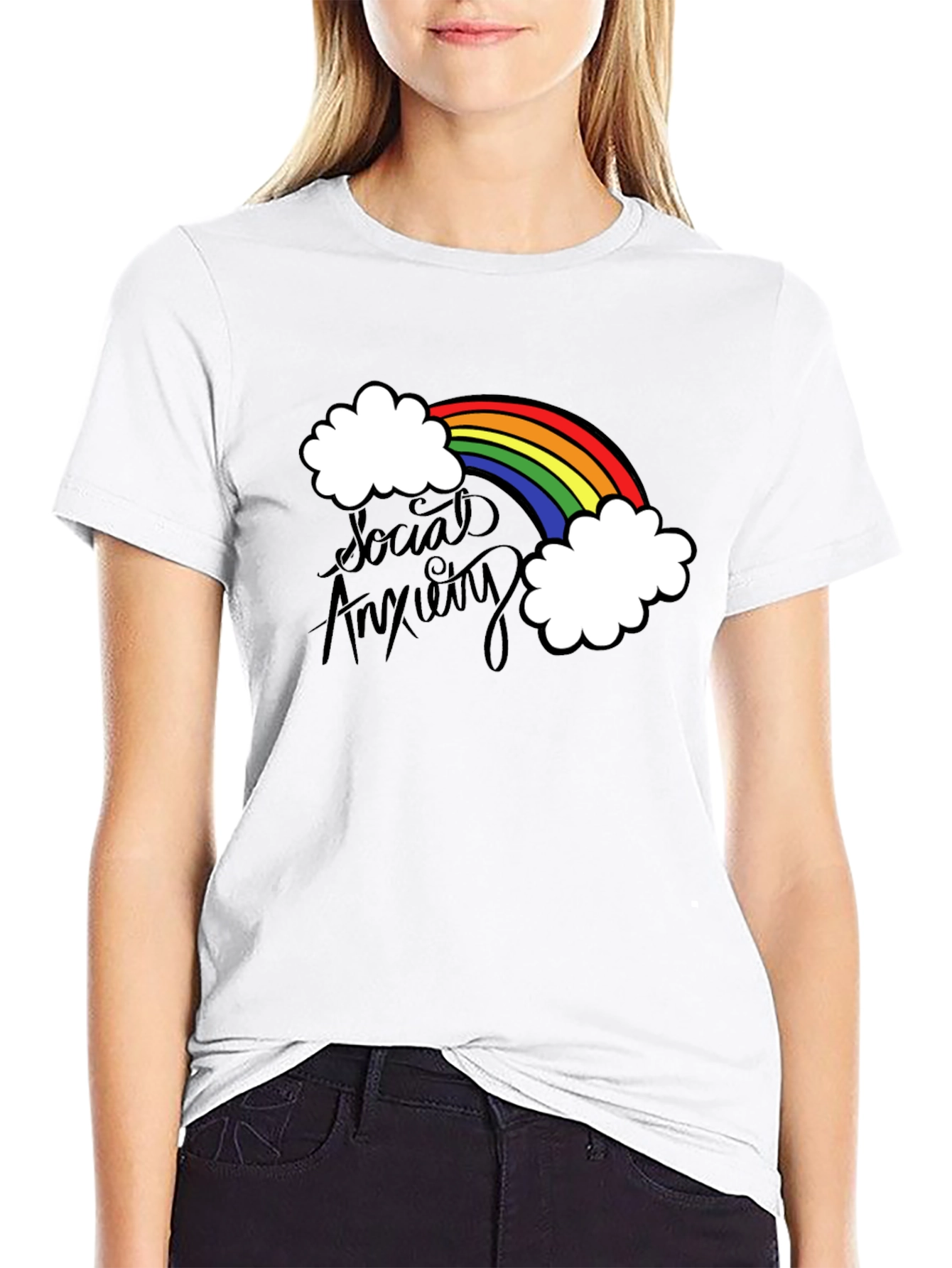 Social Anxiety Rainbow T-Shirt - Soft Cotton Tee