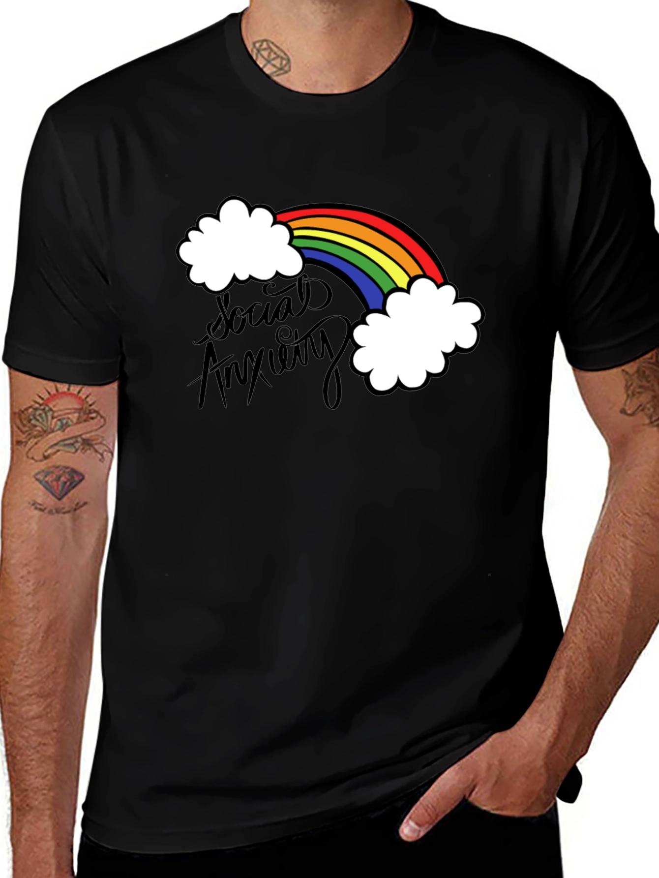 Social Anxiety Rainbow T-Shirt - Soft Cotton Tee