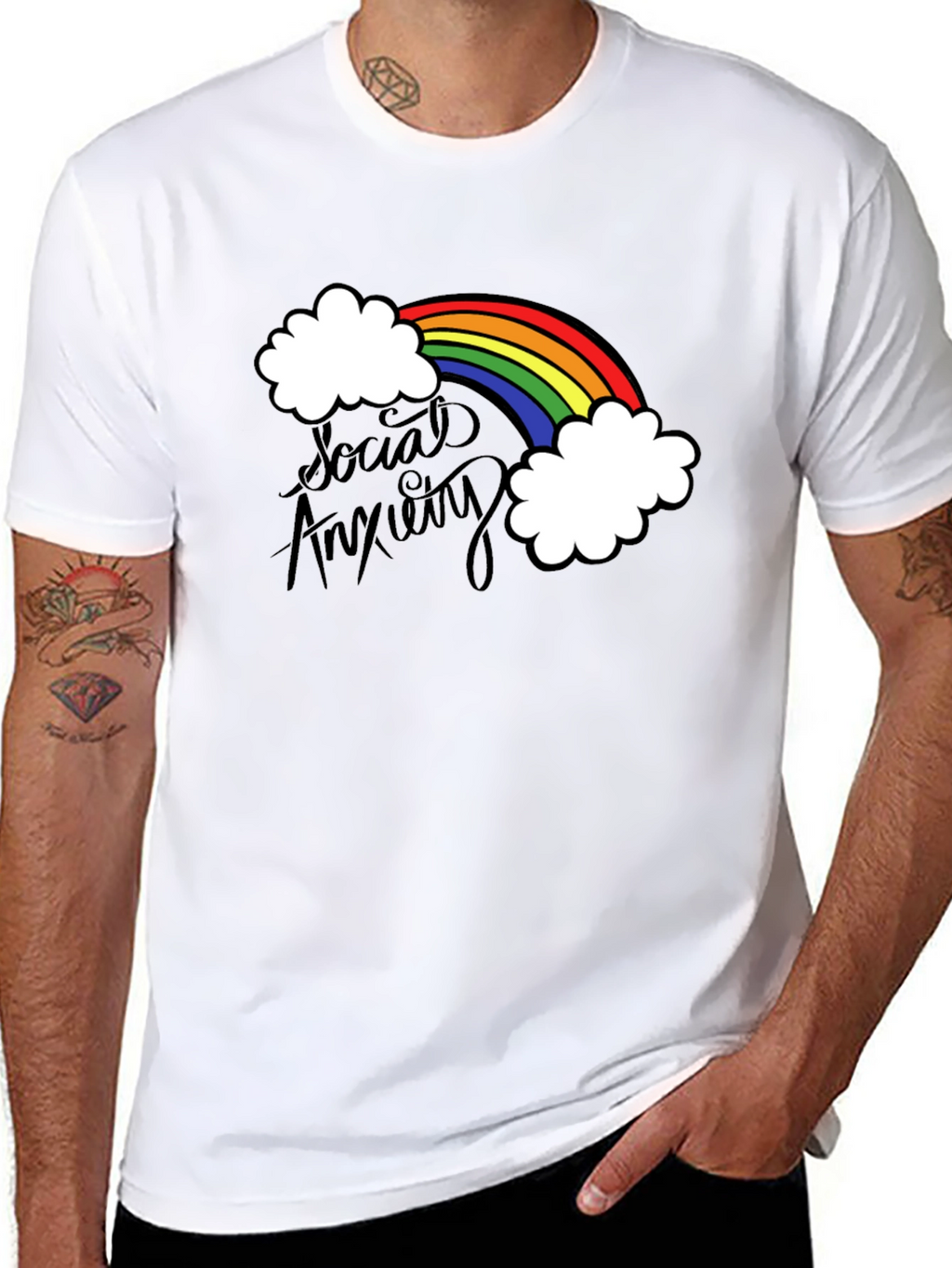 Social Anxiety Rainbow T-Shirt - Soft Cotton Tee