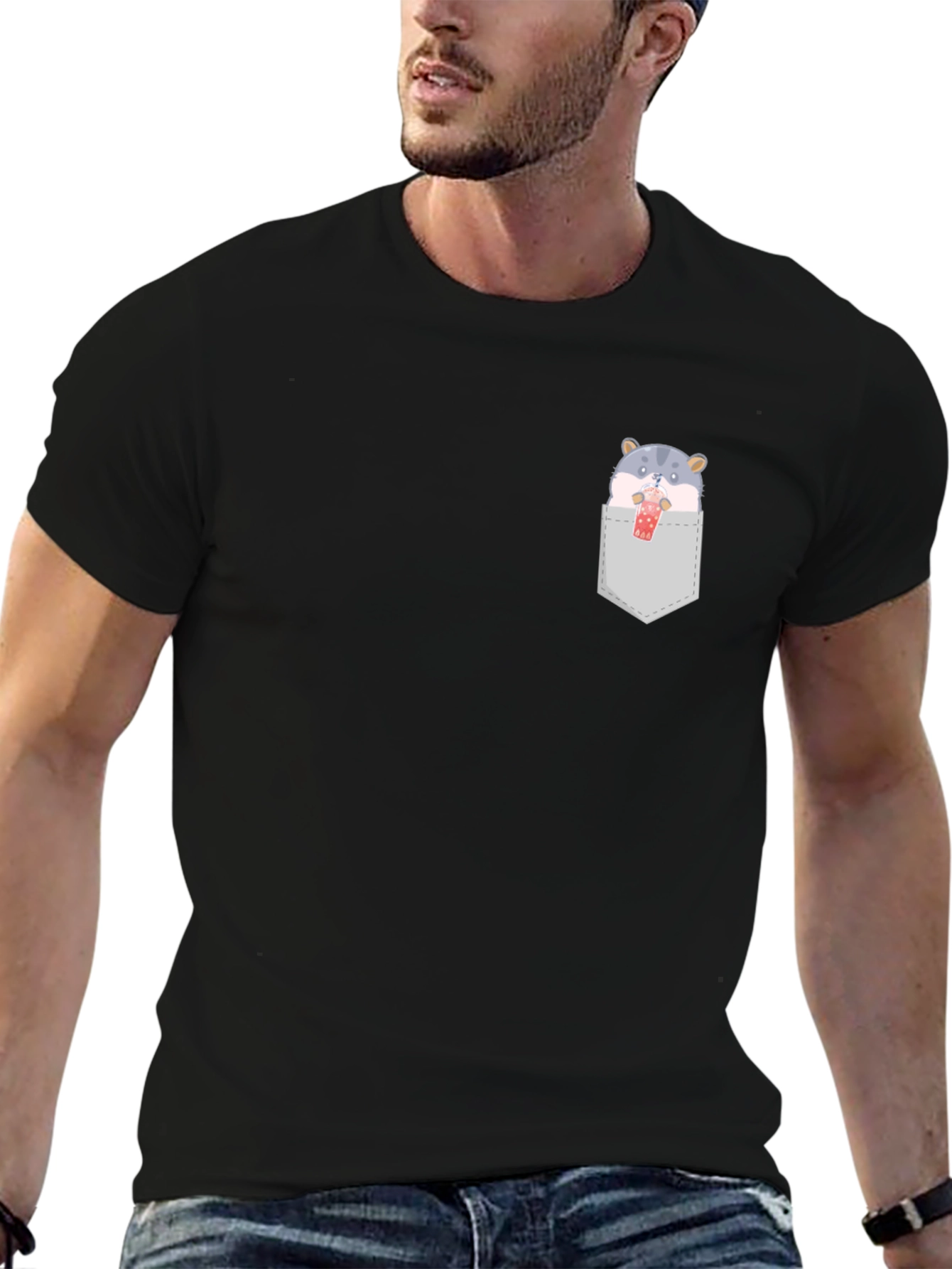 Cute Hamster Boba Pocket T-Shirt