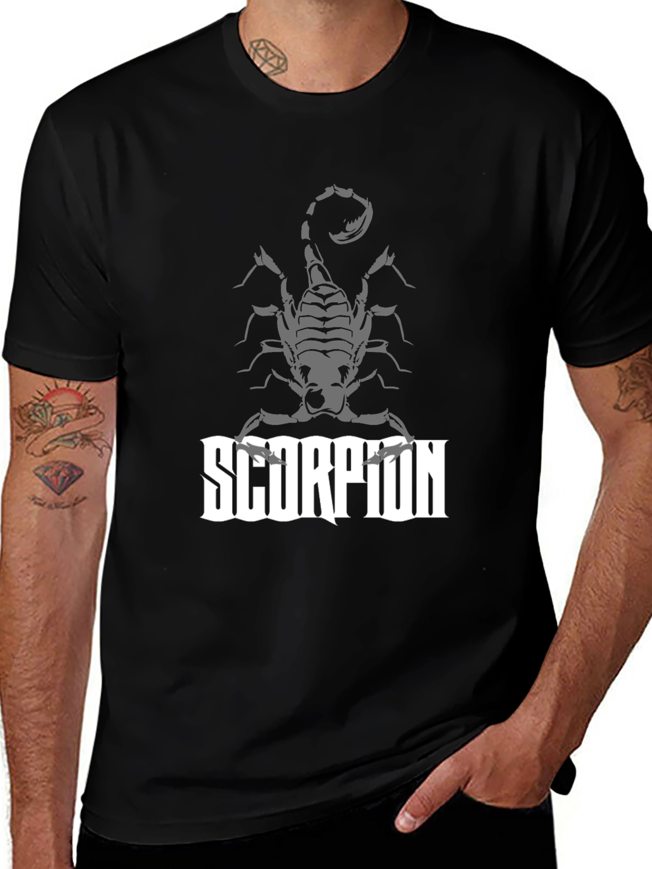 Scorpion Graphic Print T-Shirt - Mens Black Tee